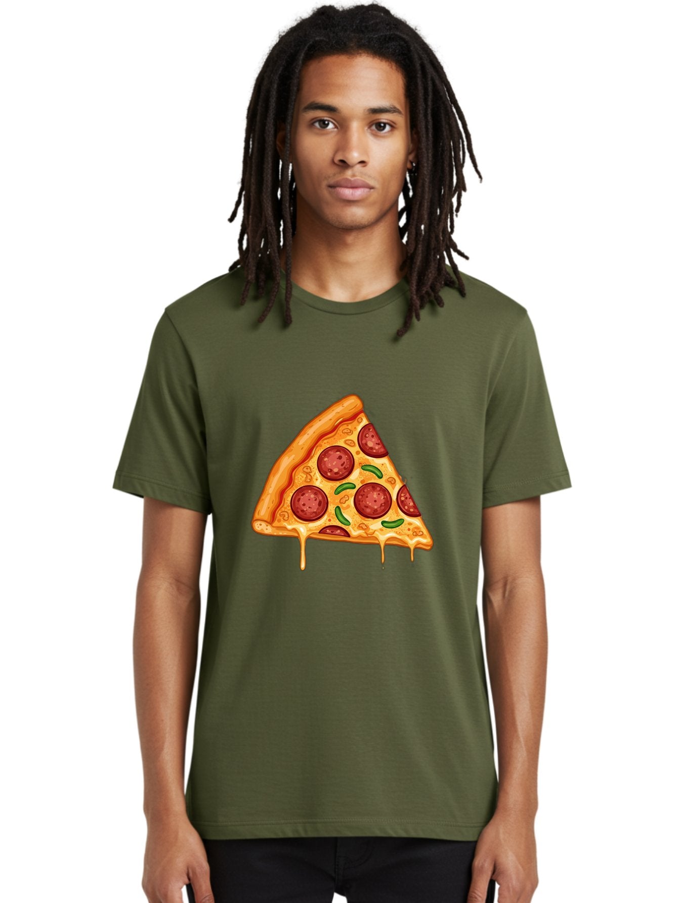 Pizza-Slice-32 Men'S Graphic Tee, 100% Cotton, Comfortable Casual Summer Wear, Machine Washable, Pepperoni Pizza Slice, Cheesy Goodness, Melted Cheese, Pepperoni Toppings, Jalapeno Slices, Italian Cuisine, Delicious Food, Savory Flavors, Bac294 19