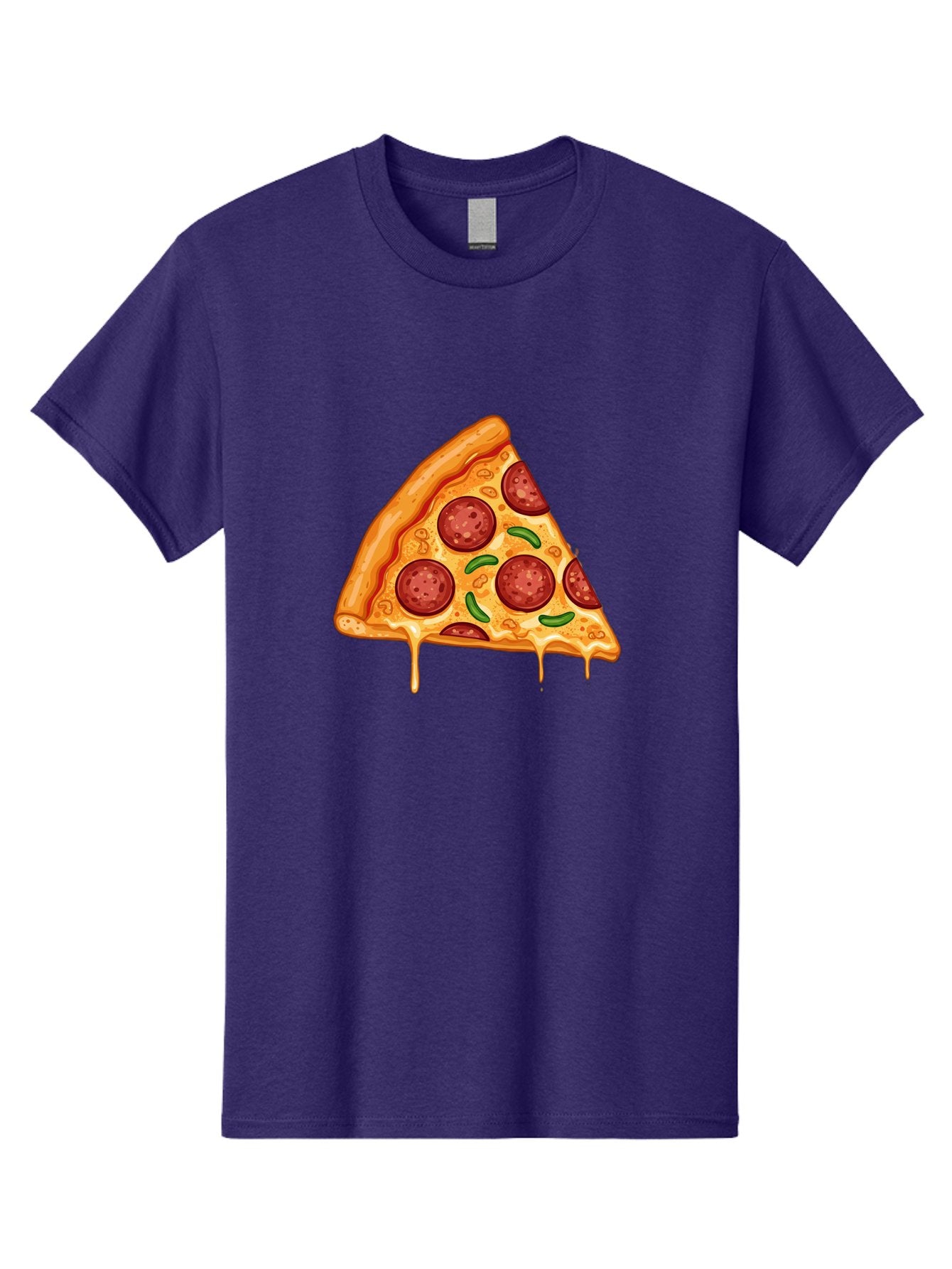 Pizza-Slice-32 Men'S Graphic Tee, 100% Cotton, Comfortable Casual Summer Wear, Machine Washable, Pepperoni Pizza Slice, Cheesy Goodness, Melted Cheese, Pepperoni Toppings, Jalapeno Slices, Italian Cuisine, Delicious Food, Savory Flavors, Bac294 7