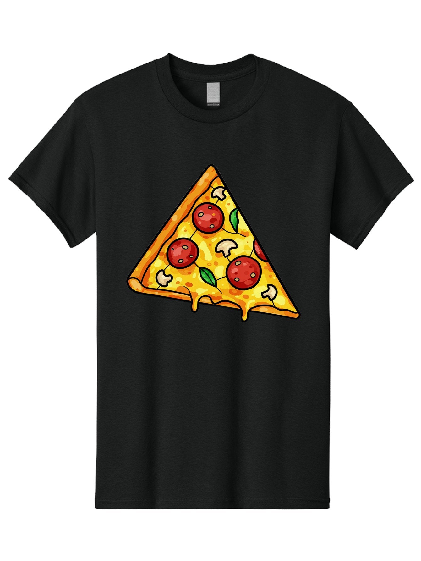 Pizza-Slice-34 Men'S Graphic Tee, 100% Cotton, Comfortable Casual Summer Wear, Machine Washable, Tasty Pizza, Melted Cheese, Pepperoni Pizza, Mushrooms, Basil, Cheesy Goodness, Savory Delight, Italian Cuisine, Foodie Favorite, Pizza Love Bac296 5