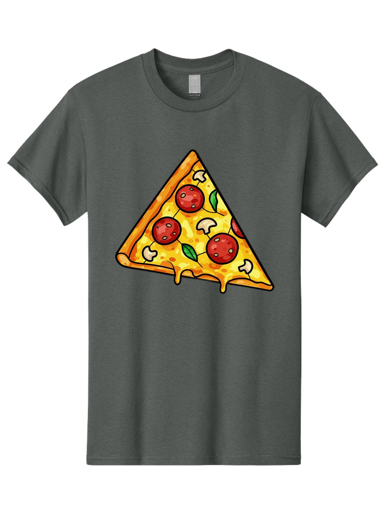Pizza-Slice-34 Men'S Graphic Tee, 100% Cotton, Comfortable Casual Summer Wear, Machine Washable, Tasty Pizza, Melted Cheese, Pepperoni Pizza, Mushrooms, Basil, Cheesy Goodness, Savory Delight, Italian Cuisine, Foodie Favorite, Pizza Love Bac296 14