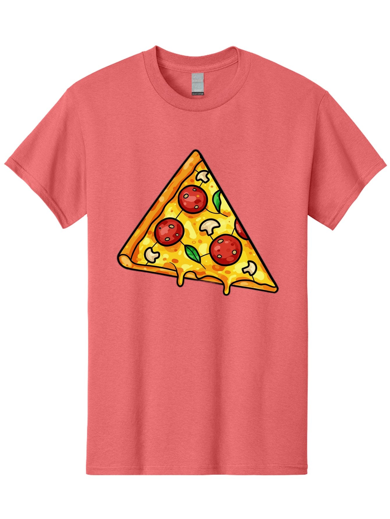 Pizza-Slice-34 Men'S Graphic Tee, 100% Cotton, Comfortable Casual Summer Wear, Machine Washable, Tasty Pizza, Melted Cheese, Pepperoni Pizza, Mushrooms, Basil, Cheesy Goodness, Savory Delight, Italian Cuisine, Foodie Favorite, Pizza Love Bac296 12