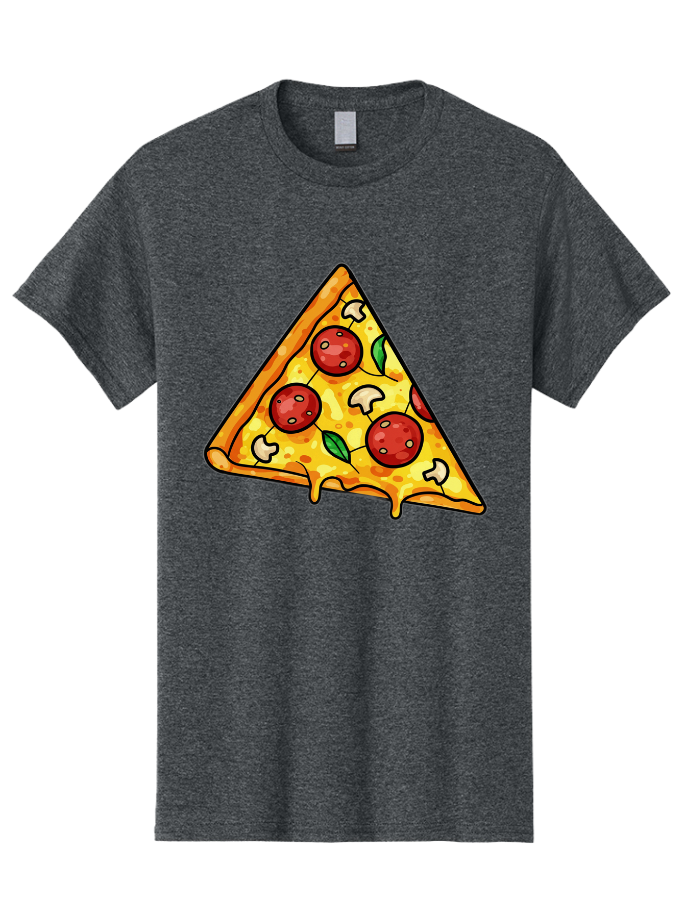 Pizza-Slice-34 Men'S Graphic Tee, 100% Cotton, Comfortable Casual Summer Wear, Machine Washable, Tasty Pizza, Melted Cheese, Pepperoni Pizza, Mushrooms, Basil, Cheesy Goodness, Savory Delight, Italian Cuisine, Foodie Favorite, Pizza Love Bac296 4