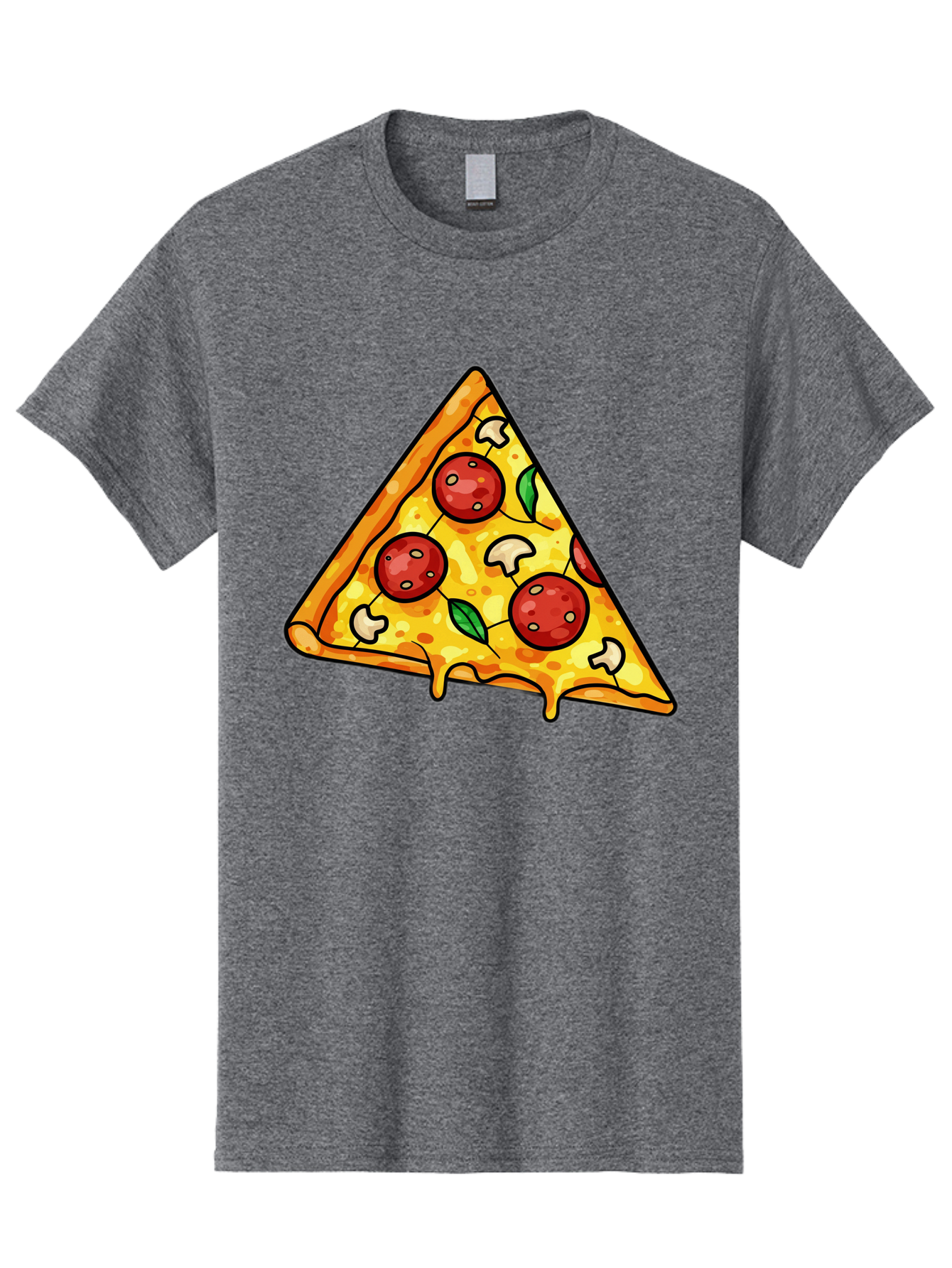 Pizza-Slice-34 Men'S Graphic Tee, 100% Cotton, Comfortable Casual Summer Wear, Machine Washable, Tasty Pizza, Melted Cheese, Pepperoni Pizza, Mushrooms, Basil, Cheesy Goodness, Savory Delight, Italian Cuisine, Foodie Favorite, Pizza Love Bac296 13