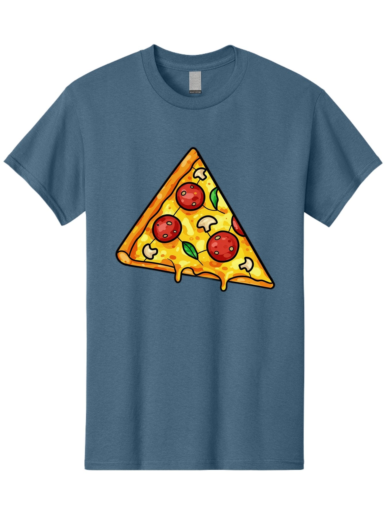 Pizza-Slice-34 Men'S Graphic Tee, 100% Cotton, Comfortable Casual Summer Wear, Machine Washable, Tasty Pizza, Melted Cheese, Pepperoni Pizza, Mushrooms, Basil, Cheesy Goodness, Savory Delight, Italian Cuisine, Foodie Favorite, Pizza Love Bac296 8