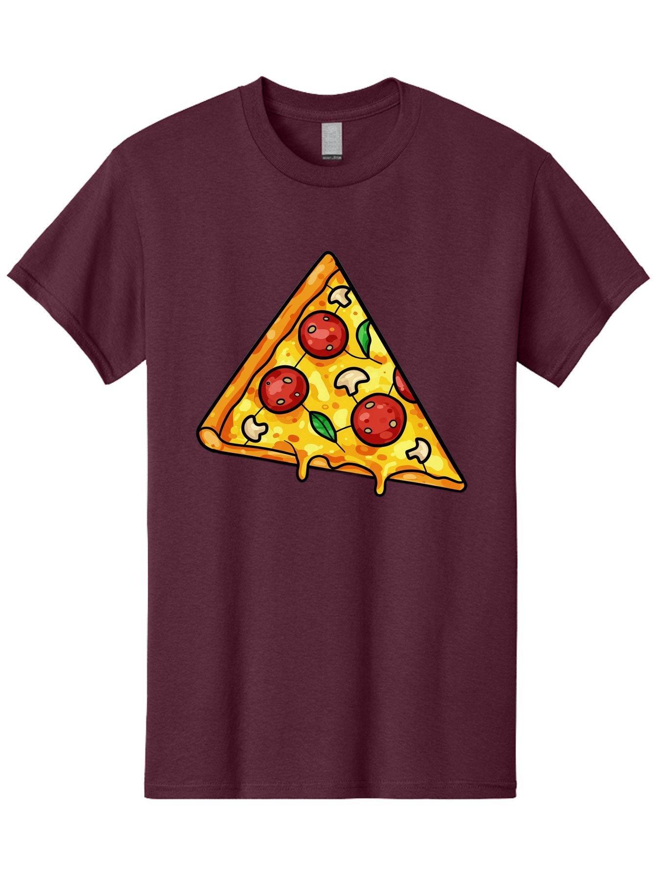 Pizza-Slice-34 Men'S Graphic Tee, 100% Cotton, Comfortable Casual Summer Wear, Machine Washable, Tasty Pizza, Melted Cheese, Pepperoni Pizza, Mushrooms, Basil, Cheesy Goodness, Savory Delight, Italian Cuisine, Foodie Favorite, Pizza Love Bac296 6