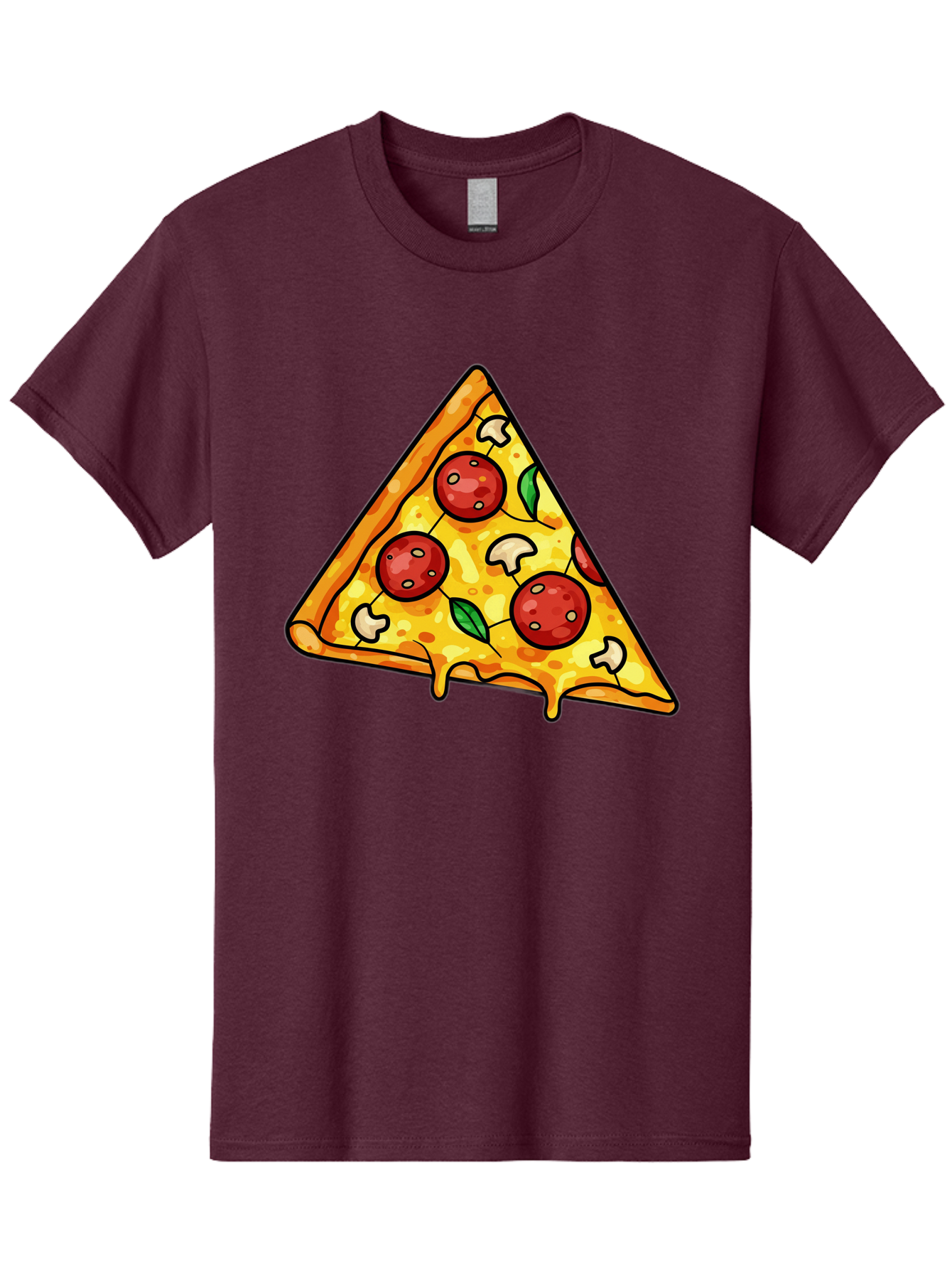 Pizza-Slice-34 Men'S Graphic Tee, 100% Cotton, Comfortable Casual Summer Wear, Machine Washable, Tasty Pizza, Melted Cheese, Pepperoni Pizza, Mushrooms, Basil, Cheesy Goodness, Savory Delight, Italian Cuisine, Foodie Favorite, Pizza Love Bac296 7