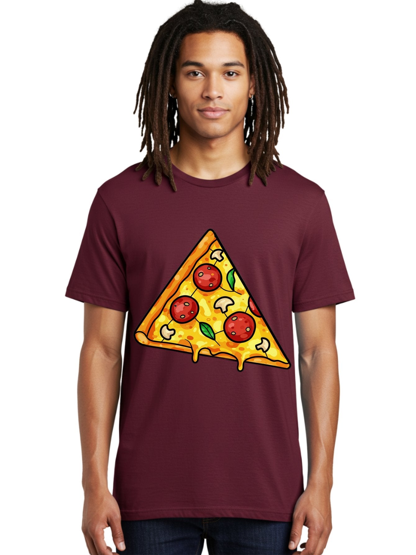 Pizza-Slice-34 Men'S Graphic Tee, 100% Cotton, Comfortable Casual Summer Wear, Machine Washable, Tasty Pizza, Melted Cheese, Pepperoni Pizza, Mushrooms, Basil, Cheesy Goodness, Savory Delight, Italian Cuisine, Foodie Favorite, Pizza Love Bac296 24