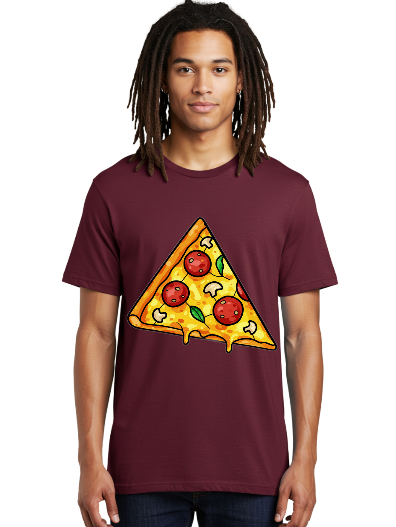 Pizza-Slice-34 Men'S Graphic Tee, 100% Cotton, Comfortable Casual Summer Wear, Machine Washable, Tasty Pizza, Melted Cheese, Pepperoni Pizza, Mushrooms, Basil, Cheesy Goodness, Savory Delight, Italian Cuisine, Foodie Favorite, Pizza Love Bac296 22