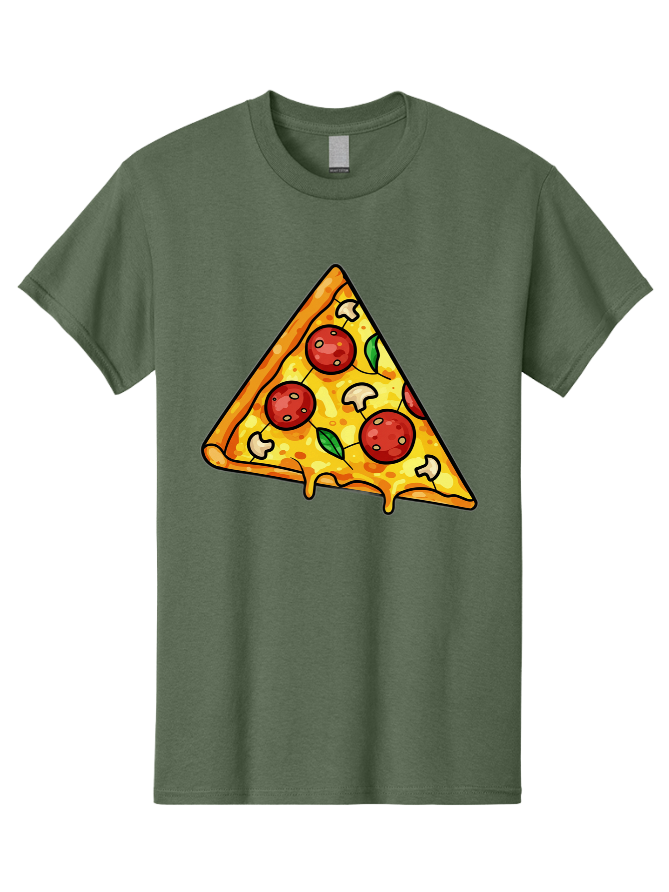 Pizza-Slice-34 Men'S Graphic Tee, 100% Cotton, Comfortable Casual Summer Wear, Machine Washable, Tasty Pizza, Melted Cheese, Pepperoni Pizza, Mushrooms, Basil, Cheesy Goodness, Savory Delight, Italian Cuisine, Foodie Favorite, Pizza Love Bac296 12