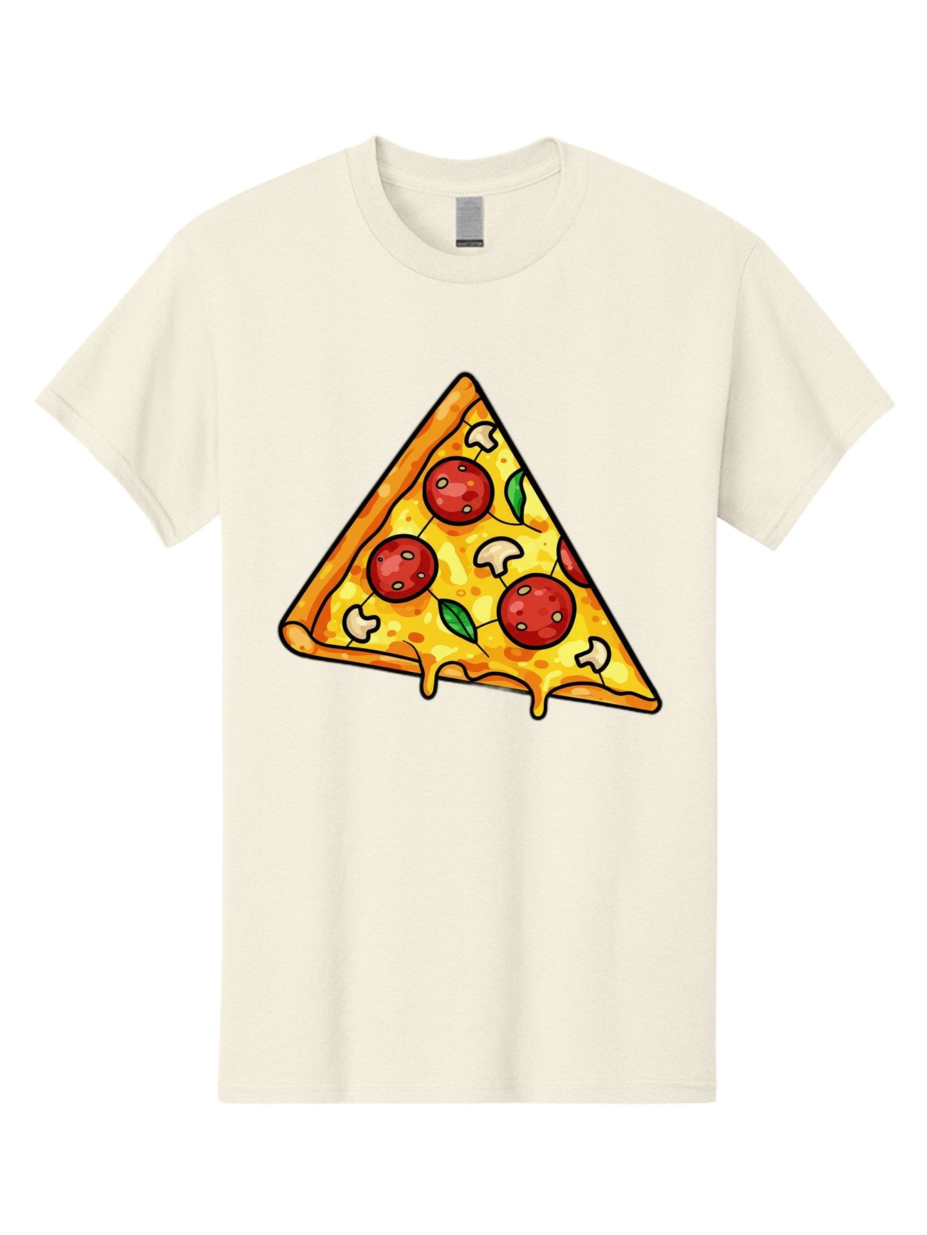 Pizza-Slice-34 Men'S Graphic Tee, 100% Cotton, Comfortable Casual Summer Wear, Machine Washable, Tasty Pizza, Melted Cheese, Pepperoni Pizza, Mushrooms, Basil, Cheesy Goodness, Savory Delight, Italian Cuisine, Foodie Favorite, Pizza Love Bac296 3