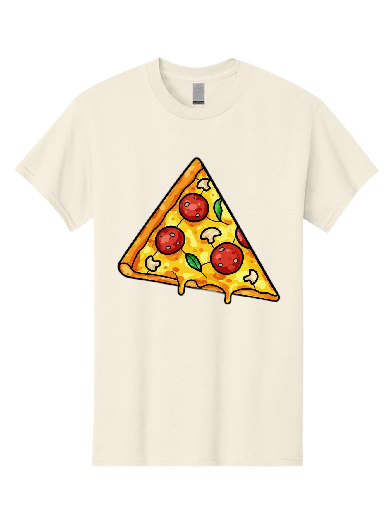 Pizza-Slice-34 Men'S Graphic Tee, 100% Cotton, Comfortable Casual Summer Wear, Machine Washable, Tasty Pizza, Melted Cheese, Pepperoni Pizza, Mushrooms, Basil, Cheesy Goodness, Savory Delight, Italian Cuisine, Foodie Favorite, Pizza Love Bac296 9