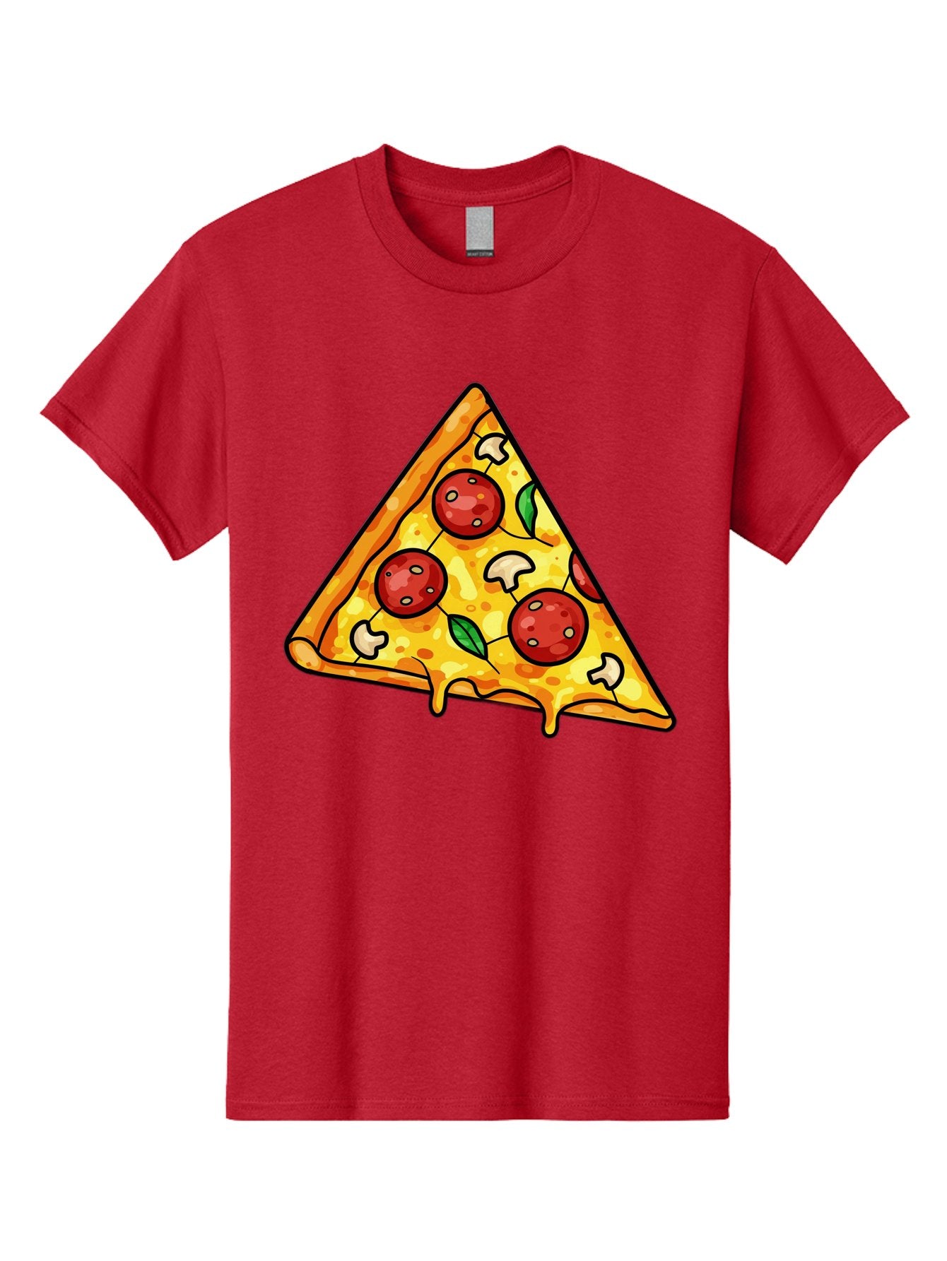 Pizza-Slice-34 Men'S Graphic Tee, 100% Cotton, Comfortable Casual Summer Wear, Machine Washable, Tasty Pizza, Melted Cheese, Pepperoni Pizza, Mushrooms, Basil, Cheesy Goodness, Savory Delight, Italian Cuisine, Foodie Favorite, Pizza Love Bac296 9