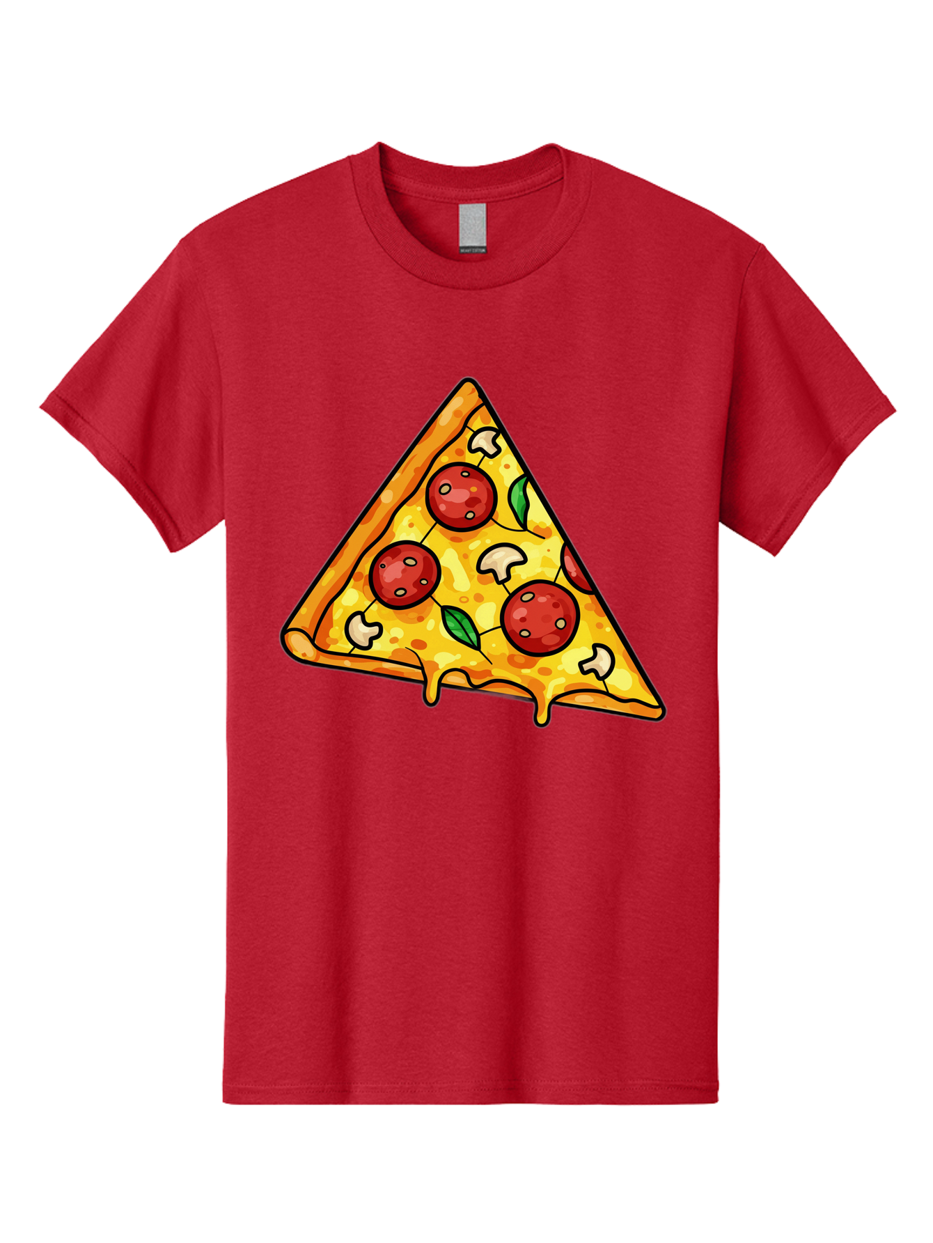 Pizza-Slice-34 Men'S Graphic Tee, 100% Cotton, Comfortable Casual Summer Wear, Machine Washable, Tasty Pizza, Melted Cheese, Pepperoni Pizza, Mushrooms, Basil, Cheesy Goodness, Savory Delight, Italian Cuisine, Foodie Favorite, Pizza Love Bac296 5