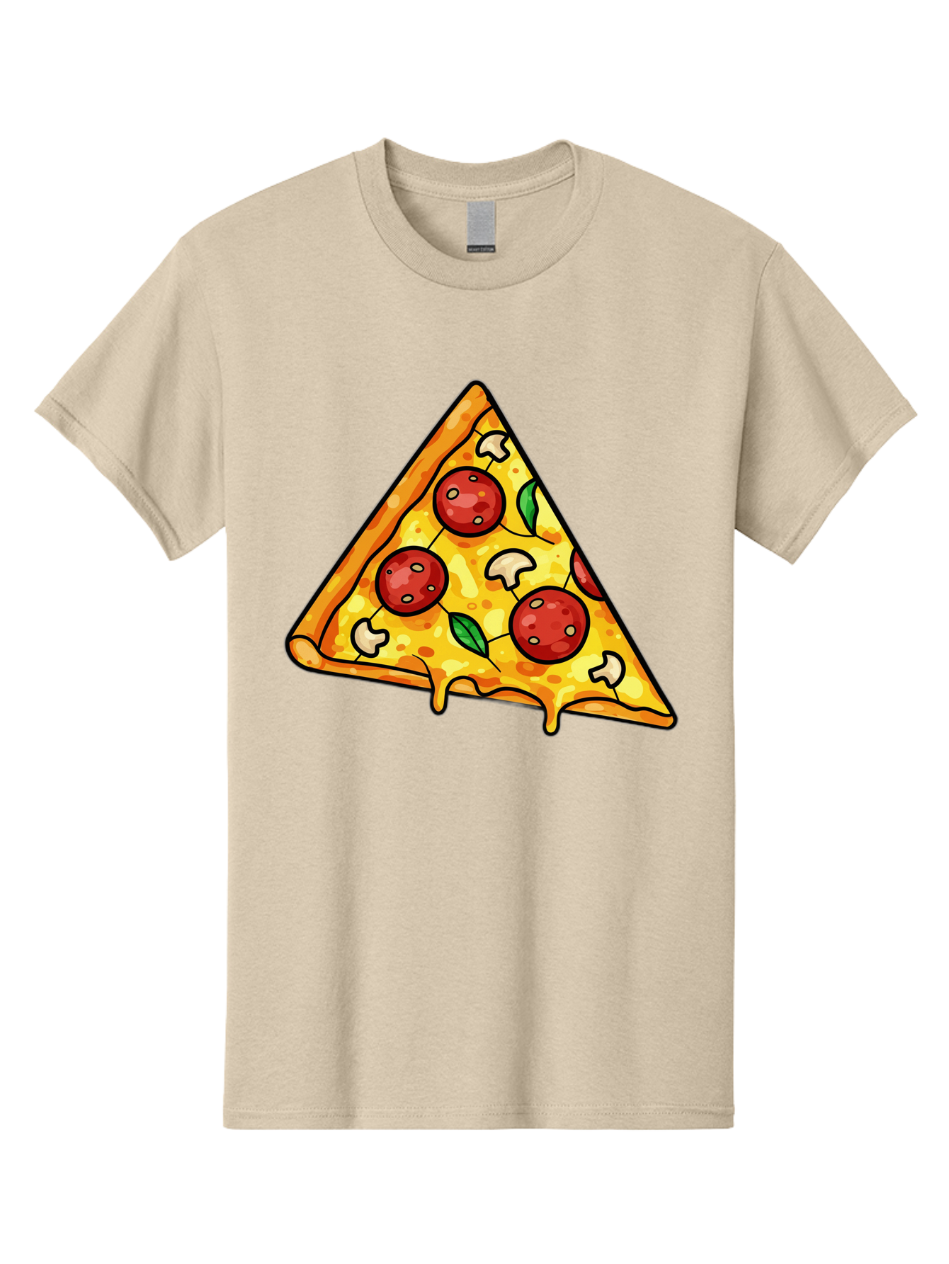 Pizza-Slice-34 Men'S Graphic Tee, 100% Cotton, Comfortable Casual Summer Wear, Machine Washable, Tasty Pizza, Melted Cheese, Pepperoni Pizza, Mushrooms, Basil, Cheesy Goodness, Savory Delight, Italian Cuisine, Foodie Favorite, Pizza Love Bac296 14