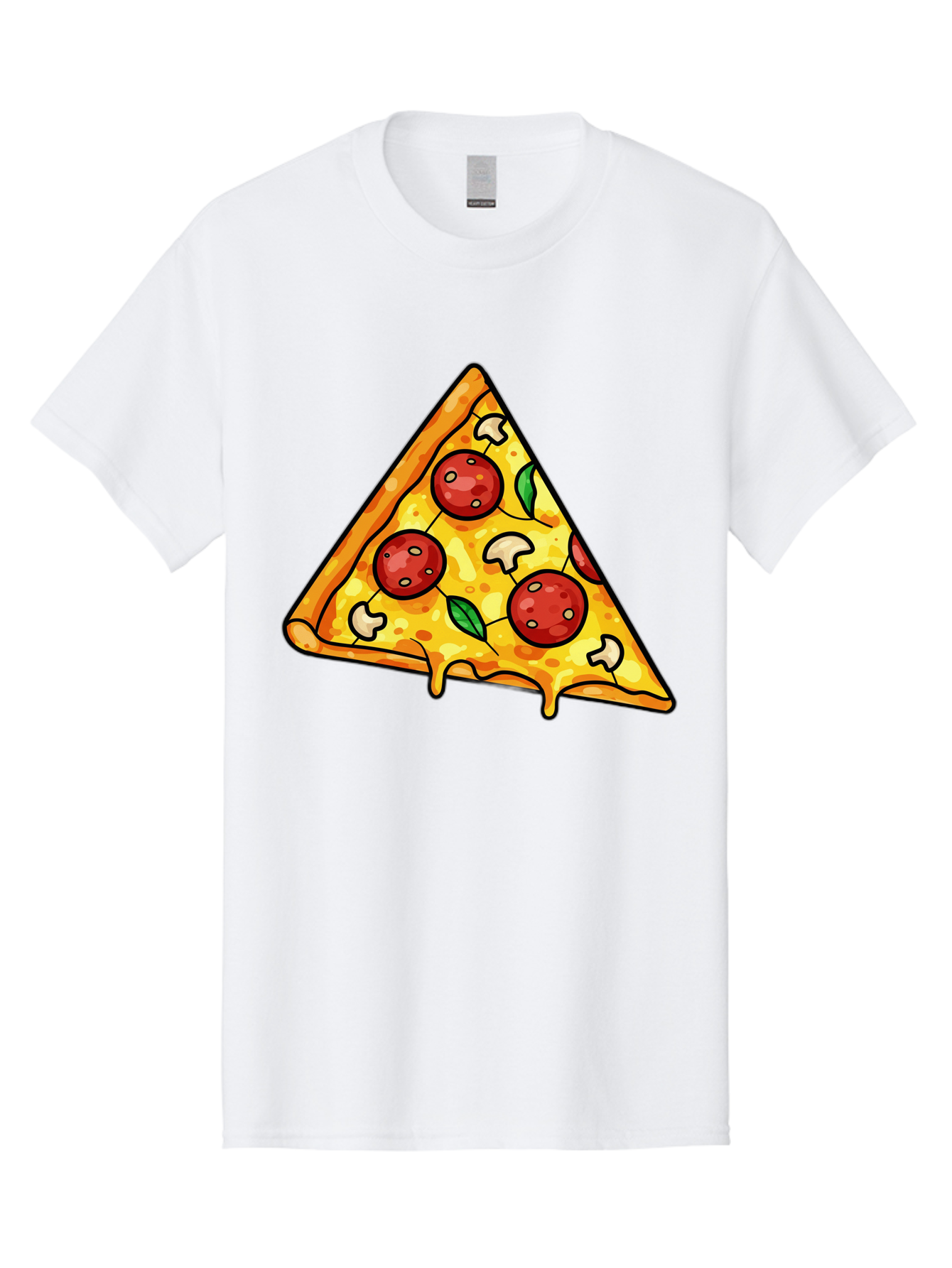 Pizza-Slice-34 Men'S Graphic Tee, 100% Cotton, Comfortable Casual Summer Wear, Machine Washable, Tasty Pizza, Melted Cheese, Pepperoni Pizza, Mushrooms, Basil, Cheesy Goodness, Savory Delight, Italian Cuisine, Foodie Favorite, Pizza Love Bac296 11