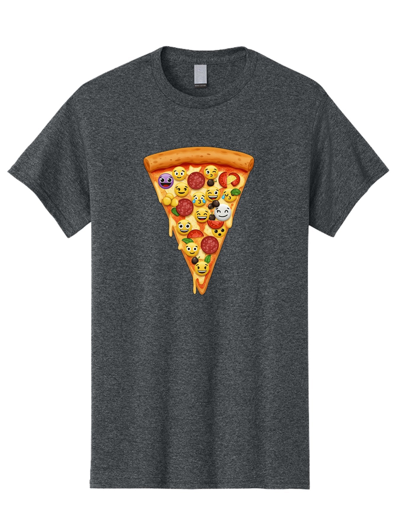 Pizza-Slice-35 Men'S Graphic Tee, 100% Cotton, Comfortable Casual Summer Wear, Machine Washable, Pizza Slice, Emoji Toppings, Pepperoni, Black Olives, Melted Cheese, Funny Emojis, Cartoon Pizza, Tasty Pizza, Foodie Fun, Pizza Love, Bac297 9