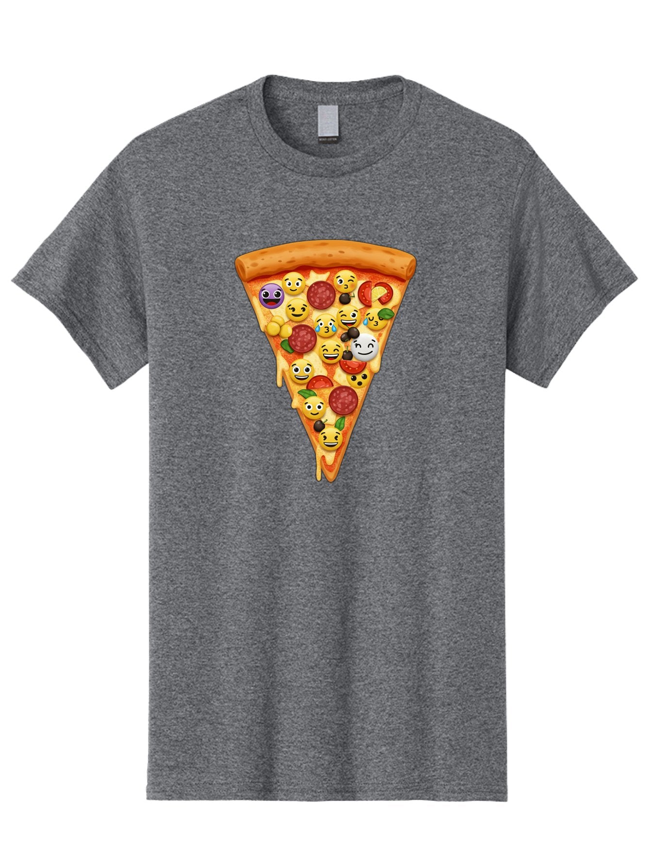 Pizza-Slice-35 Men'S Graphic Tee, 100% Cotton, Comfortable Casual Summer Wear, Machine Washable, Pizza Slice, Emoji Toppings, Pepperoni, Black Olives, Melted Cheese, Funny Emojis, Cartoon Pizza, Tasty Pizza, Foodie Fun, Pizza Love, Bac297 14