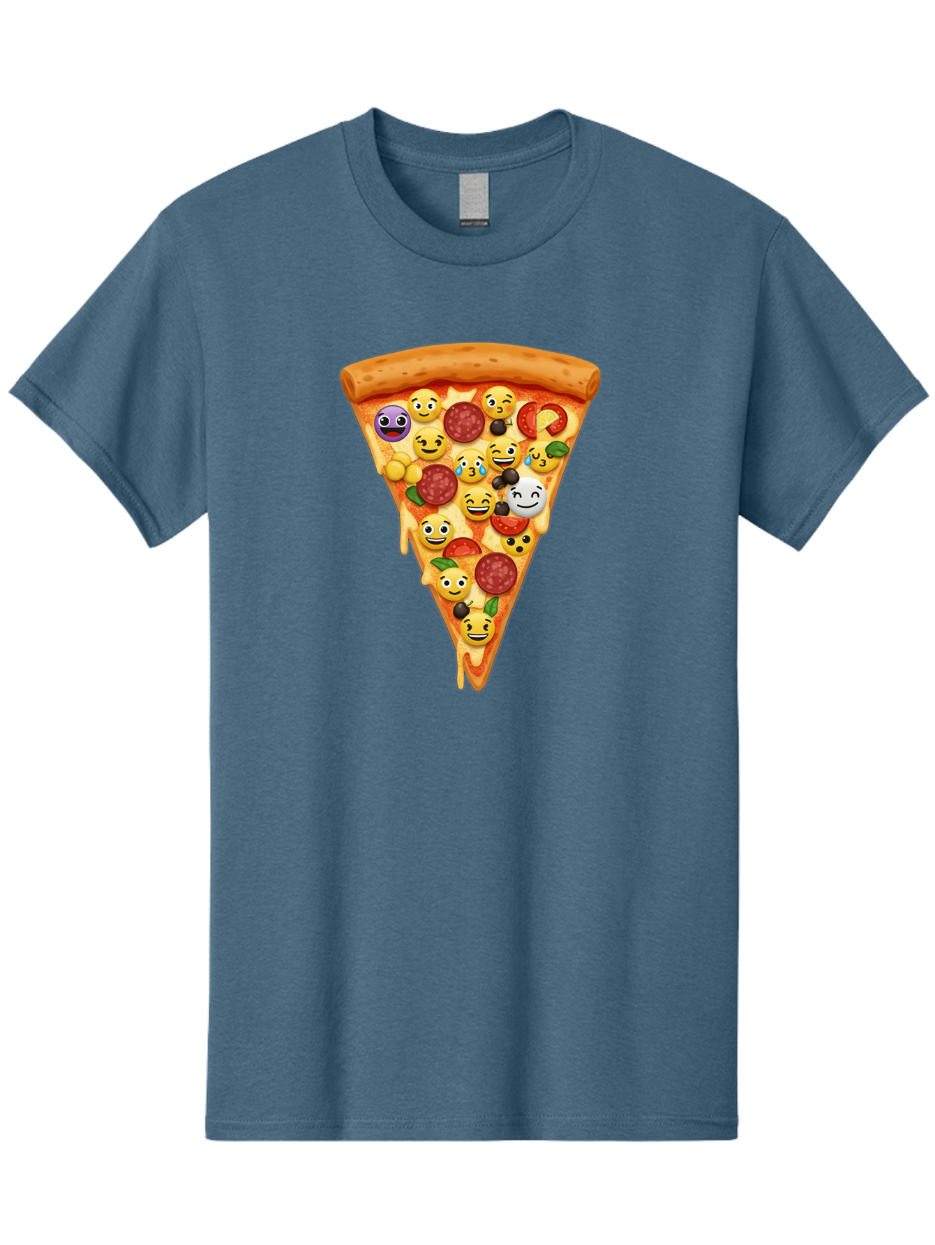 Pizza-Slice-35 Men'S Graphic Tee, 100% Cotton, Comfortable Casual Summer Wear, Machine Washable, Pizza Slice, Emoji Toppings, Pepperoni, Black Olives, Melted Cheese, Funny Emojis, Cartoon Pizza, Tasty Pizza, Foodie Fun, Pizza Love, Bac297 15