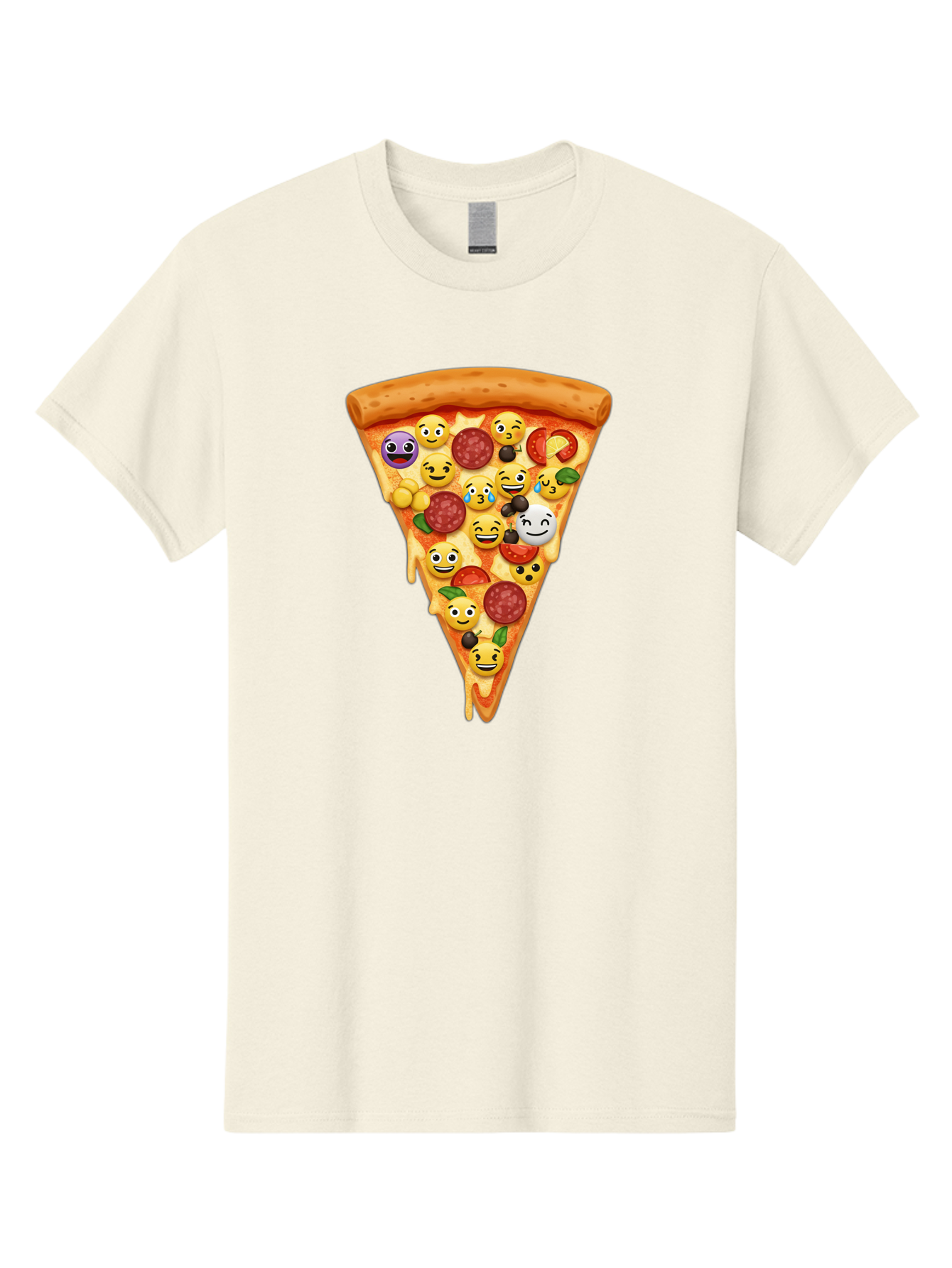 Pizza-Slice-35 Men'S Graphic Tee, 100% Cotton, Comfortable Casual Summer Wear, Machine Washable, Pizza Slice, Emoji Toppings, Pepperoni, Black Olives, Melted Cheese, Funny Emojis, Cartoon Pizza, Tasty Pizza, Foodie Fun, Pizza Love, Bac297 10