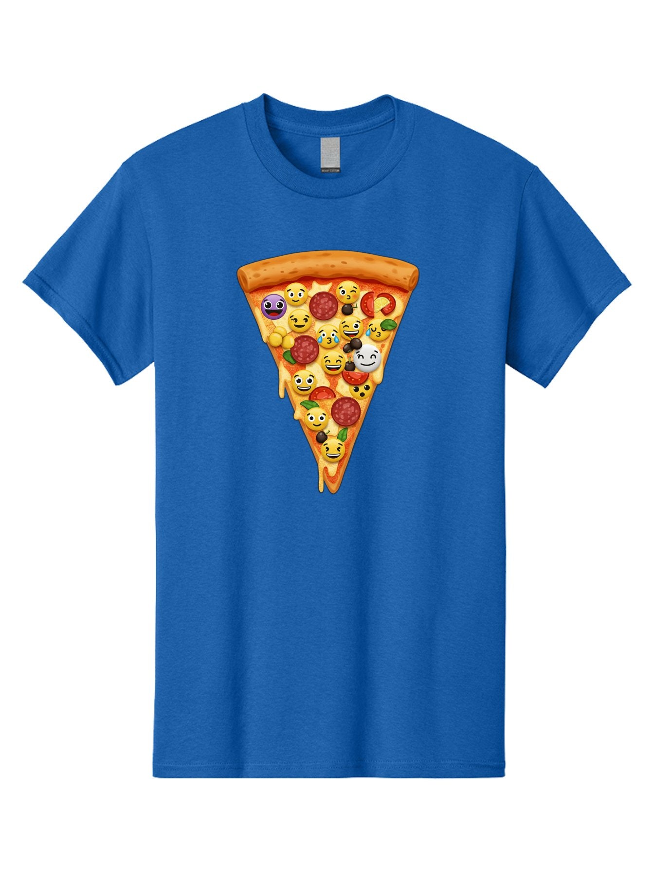 Pizza-Slice-35 Men'S Graphic Tee, 100% Cotton, Comfortable Casual Summer Wear, Machine Washable, Pizza Slice, Emoji Toppings, Pepperoni, Black Olives, Melted Cheese, Funny Emojis, Cartoon Pizza, Tasty Pizza, Foodie Fun, Pizza Love, Bac297 11