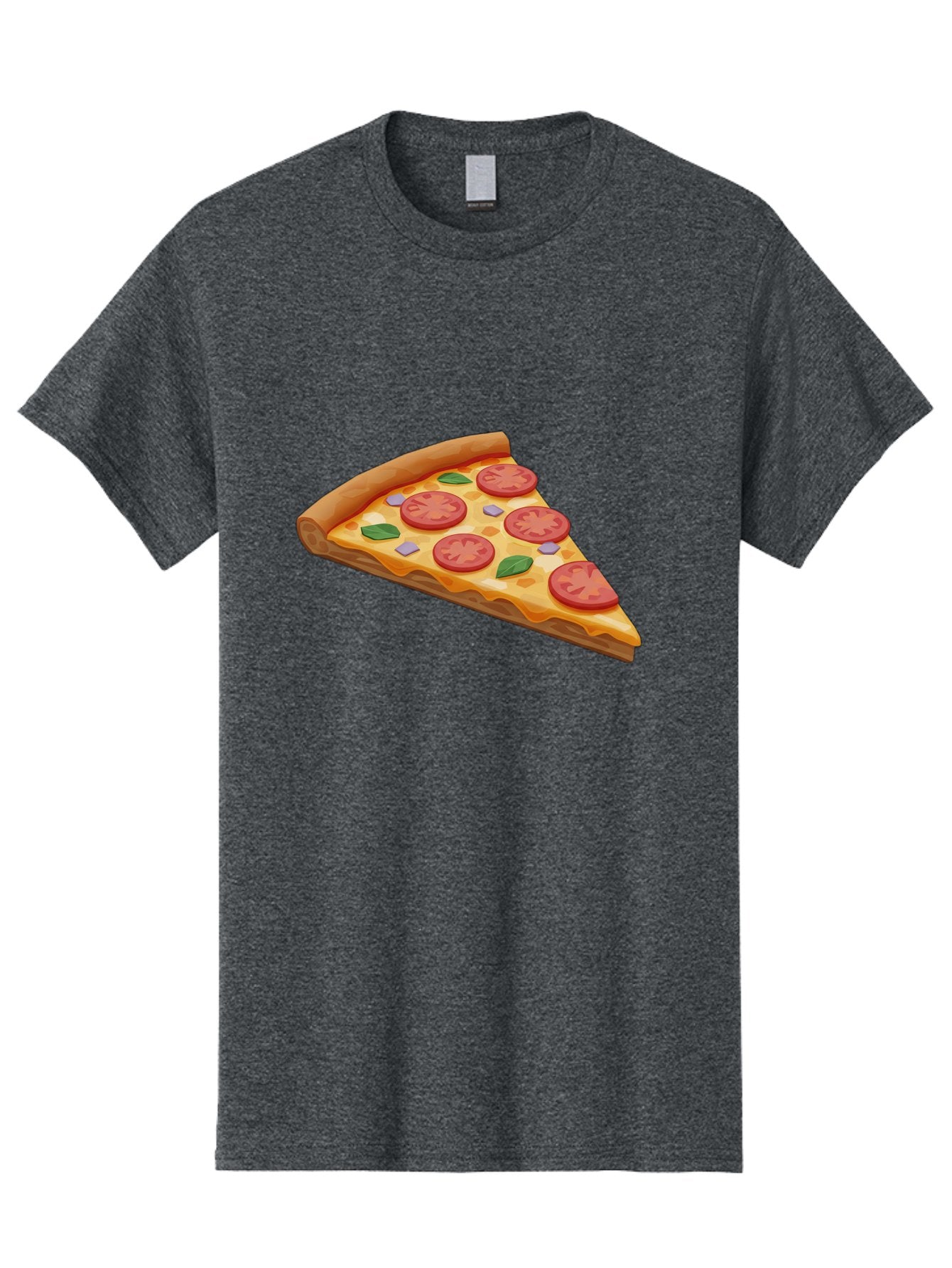 Pizza-Slice-4 Men'S Graphic Tee, 100% Cotton, Comfortable Casual Summer Wear, Machine Washable, Pizza Slice, Tomato Slices, Basil Leaves, Garlic, Melted Cheese, Crispy Crust, Italian Cuisine, Delicious Food, Savory Flavors Bac298 9
