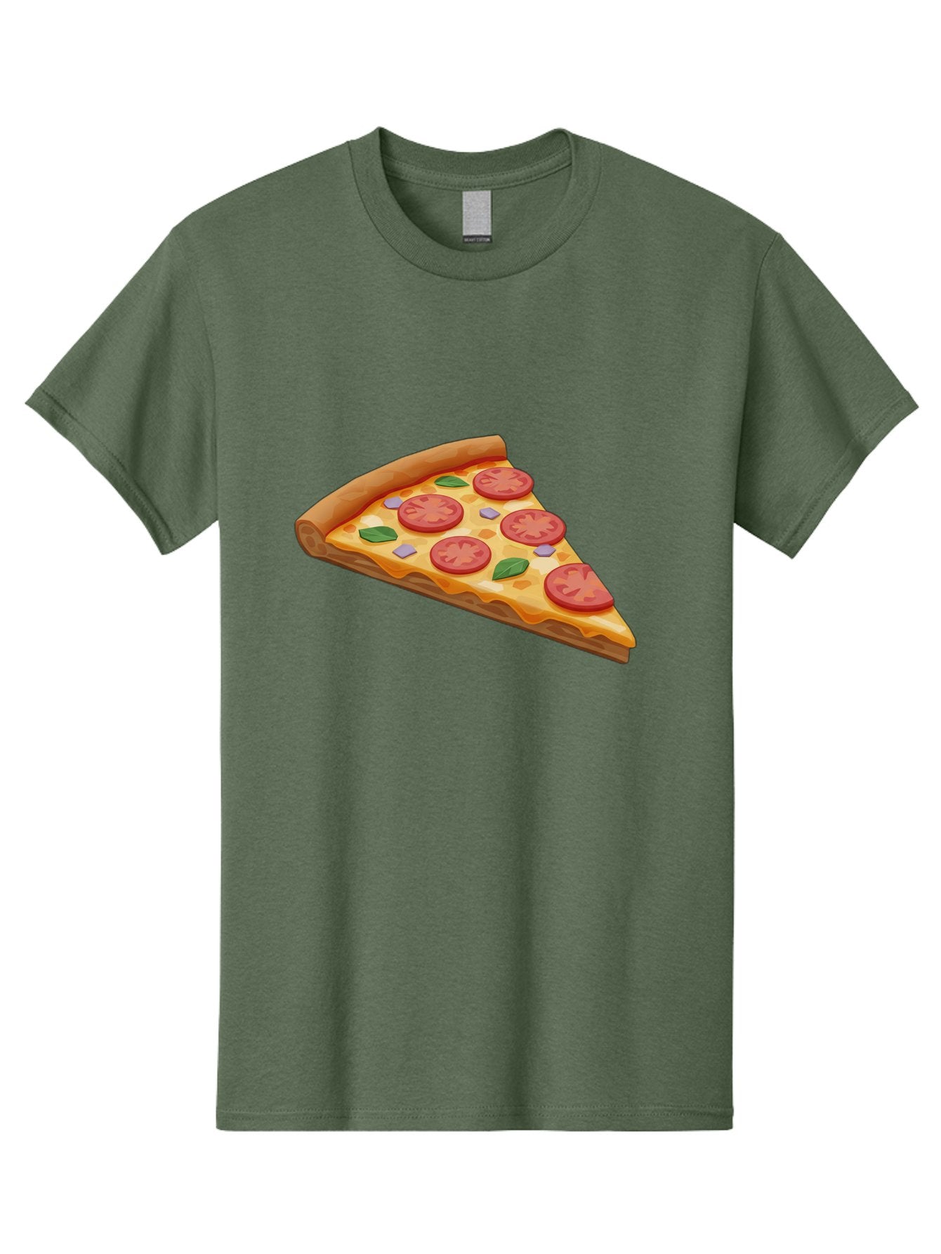 Pizza-Slice-4 Men'S Graphic Tee, 100% Cotton, Comfortable Casual Summer Wear, Machine Washable, Pizza Slice, Tomato Slices, Basil Leaves, Garlic, Melted Cheese, Crispy Crust, Italian Cuisine, Delicious Food, Savory Flavors Bac298 10