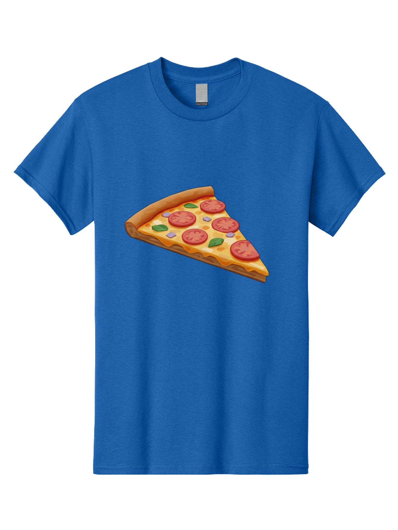 Pizza-Slice-4 Men'S Graphic Tee, 100% Cotton, Comfortable Casual Summer Wear, Machine Washable, Pizza Slice, Tomato Slices, Basil Leaves, Garlic, Melted Cheese, Crispy Crust, Italian Cuisine, Delicious Food, Savory Flavors Bac298 8
