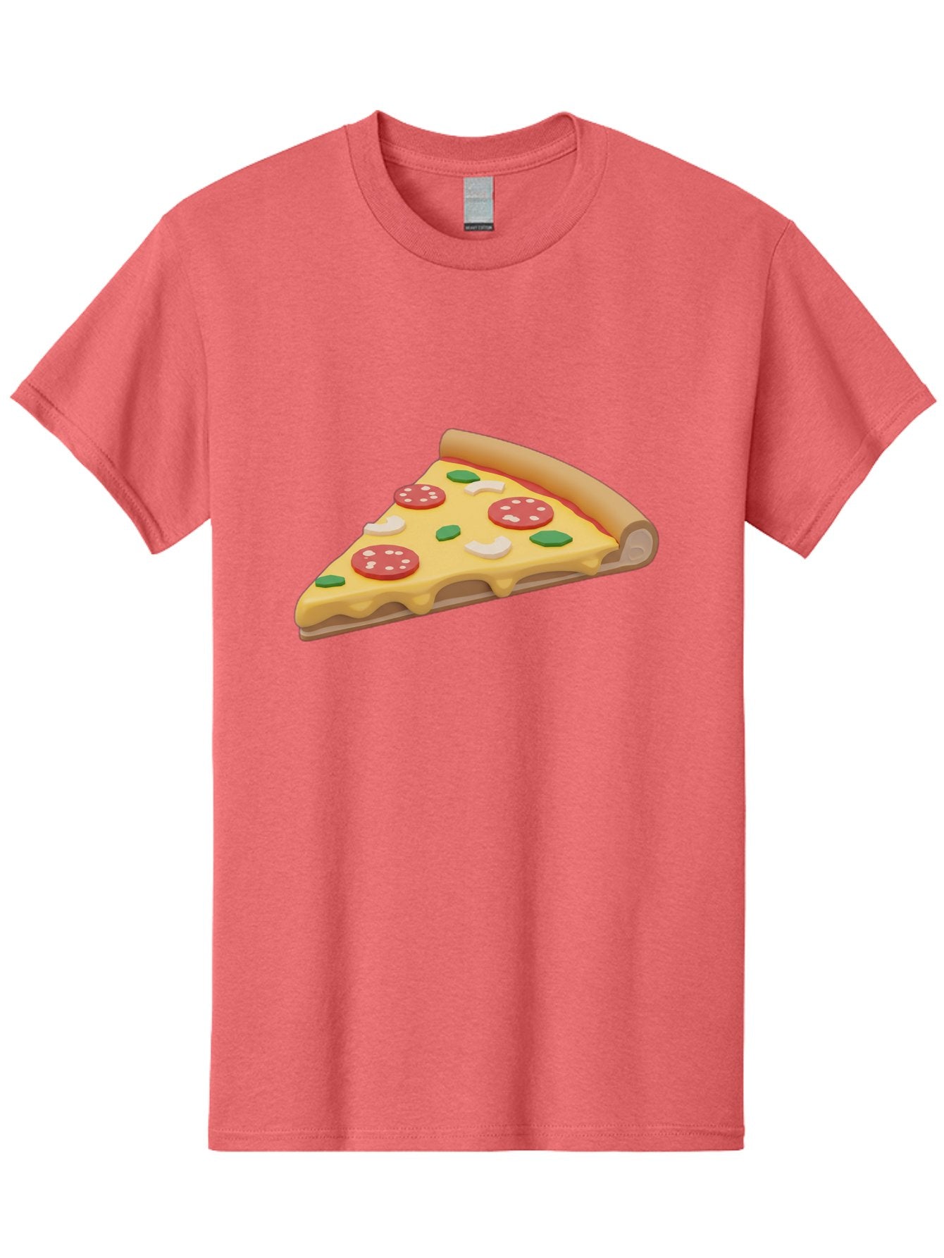 Pizza-Slice-5 Men'S Graphic Tee, 100% Cotton, Comfortable Casual Summer Wear, Machine Washable, Pizza Slice, Pepperoni Pizza, Melted Cheese, Green Peppers, White Onions, Italian Food, Dinner Ideas, Food Graphics, 3D Illustration, Pizza Topping Bac299 5