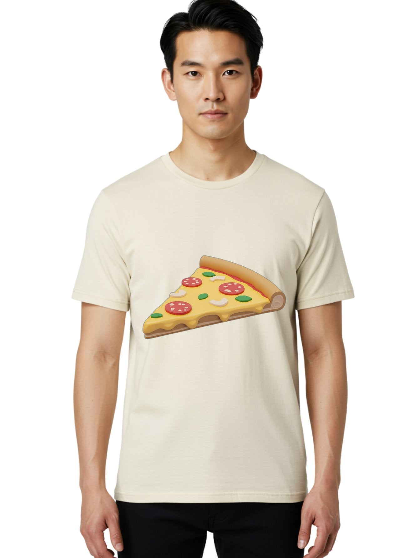 Pizza-Slice-5 Men'S Graphic Tee, 100% Cotton, Comfortable Casual Summer Wear, Machine Washable, Pizza Slice, Pepperoni Pizza, Melted Cheese, Green Peppers, White Onions, Italian Food, Dinner Ideas, Food Graphics, 3D Illustration, Pizza Topping Bac299 20