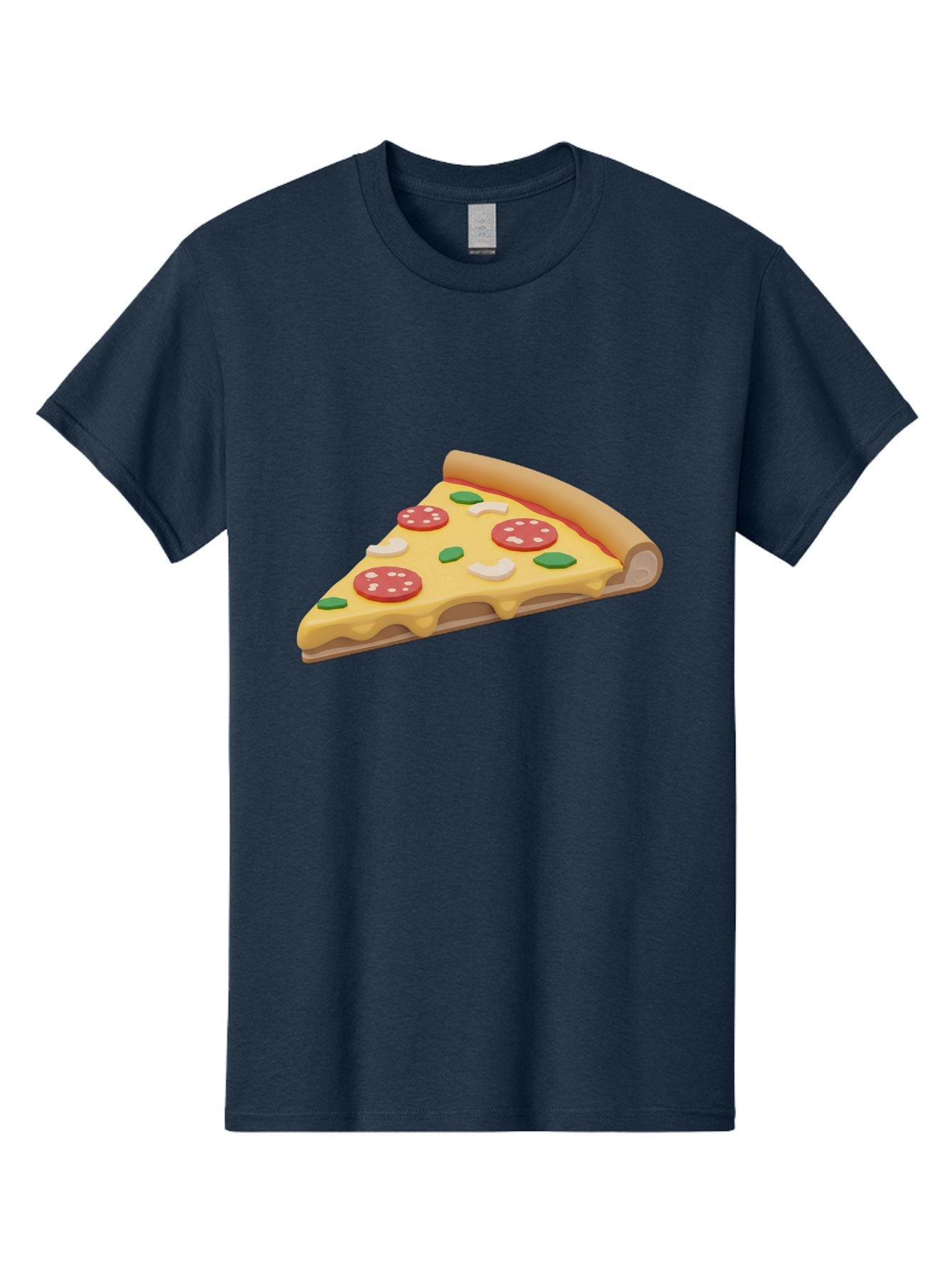 Pizza-Slice-5 Men'S Graphic Tee, 100% Cotton, Comfortable Casual Summer Wear, Machine Washable, Pizza Slice, Pepperoni Pizza, Melted Cheese, Green Peppers, White Onions, Italian Food, Dinner Ideas, Food Graphics, 3D Illustration, Pizza Topping Bac299 12