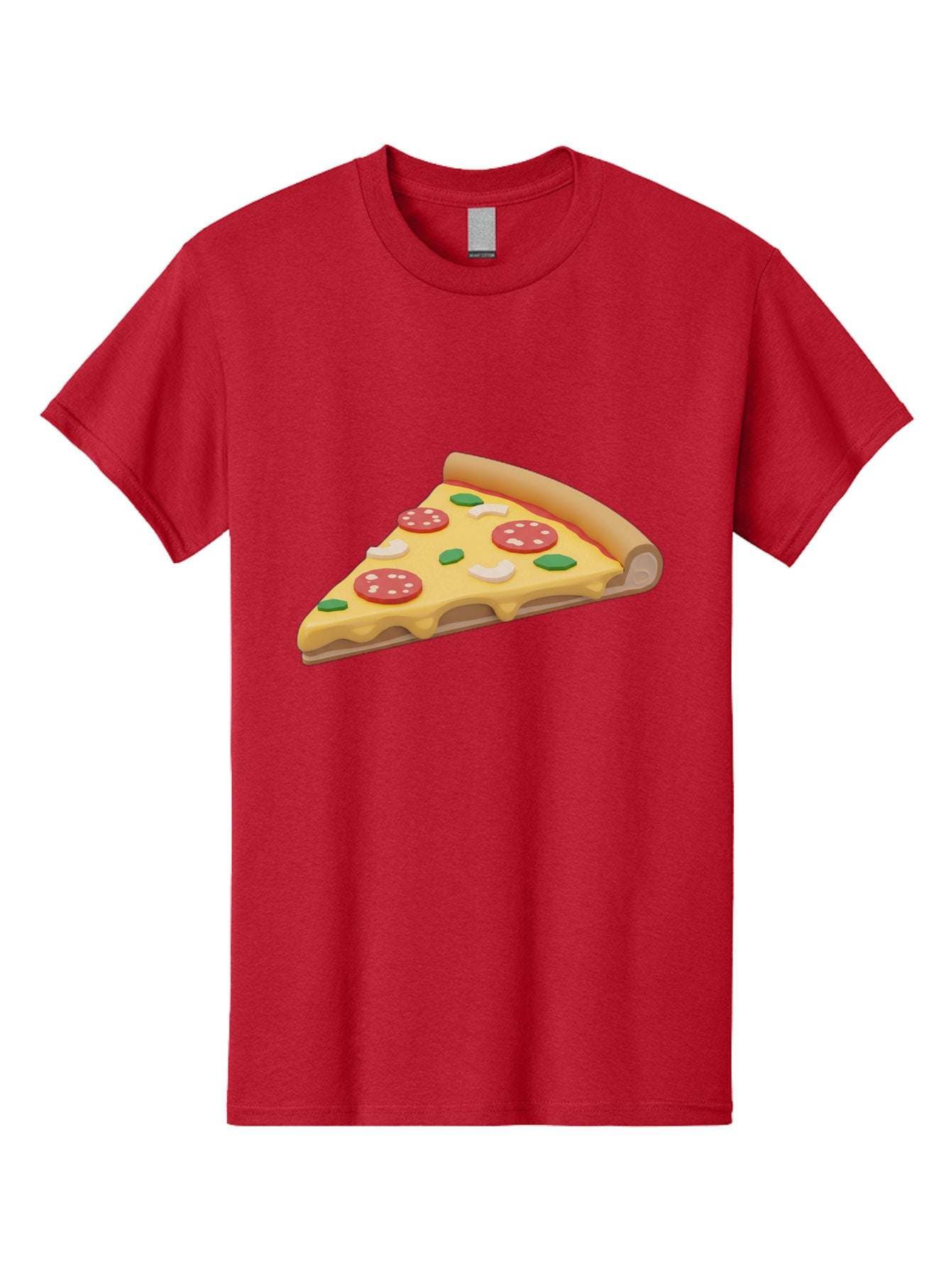 Pizza-Slice-5 Men'S Graphic Tee, 100% Cotton, Comfortable Casual Summer Wear, Machine Washable, Pizza Slice, Pepperoni Pizza, Melted Cheese, Green Peppers, White Onions, Italian Food, Dinner Ideas, Food Graphics, 3D Illustration, Pizza Topping Bac299 11