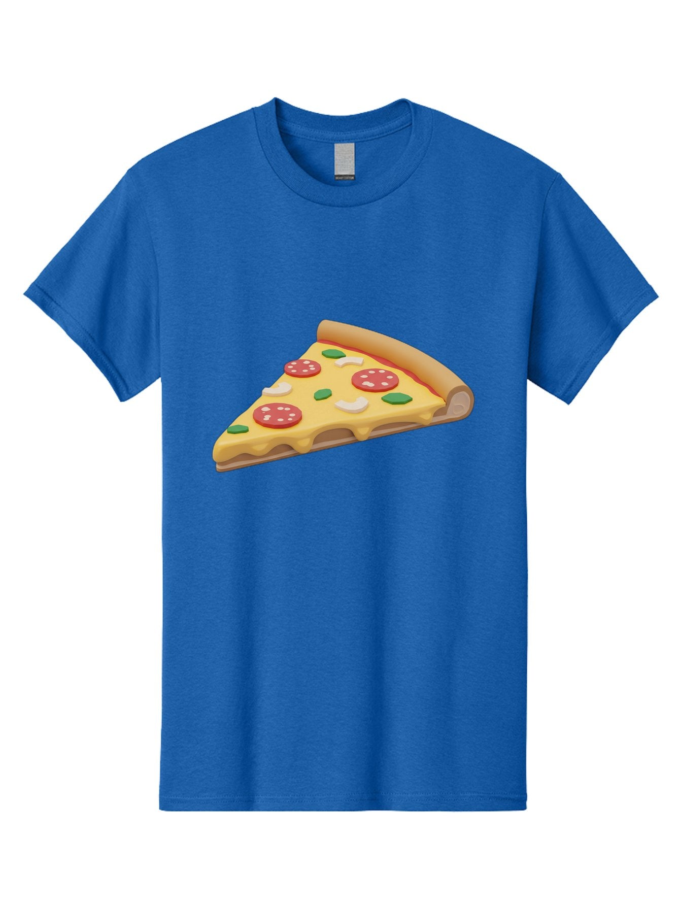 Pizza-Slice-5 Men'S Graphic Tee, 100% Cotton, Comfortable Casual Summer Wear, Machine Washable, Pizza Slice, Pepperoni Pizza, Melted Cheese, Green Peppers, White Onions, Italian Food, Dinner Ideas, Food Graphics, 3D Illustration, Pizza Topping Bac299 3