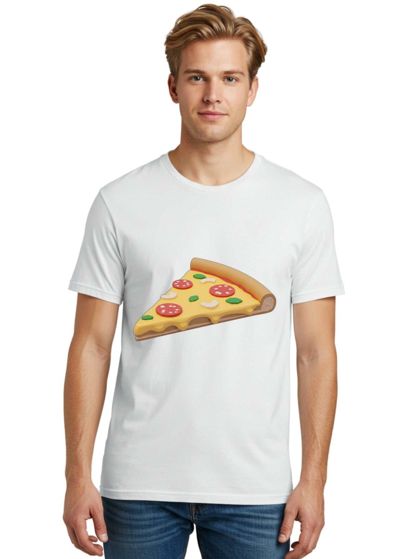 Pizza-Slice-5 Men'S Graphic Tee, 100% Cotton, Comfortable Casual Summer Wear, Machine Washable, Pizza Slice, Pepperoni Pizza, Melted Cheese, Green Peppers, White Onions, Italian Food, Dinner Ideas, Food Graphics, 3D Illustration, Pizza Topping Bac299 21