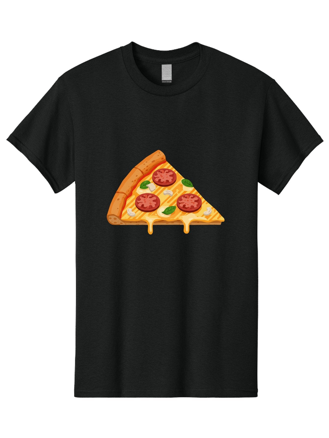 Pizza-Slice-6 Men'S Graphic Tee, 100% Cotton, Comfortable Casual Summer Wear, Machine Washable, Cheesy Pizza Slice, Pepperoni Pizza, Melty Cheese, Garlicky Flavor, Fresh Basil, Italian Cuisine, Savory Delight, Tasty Treat Bac300 14