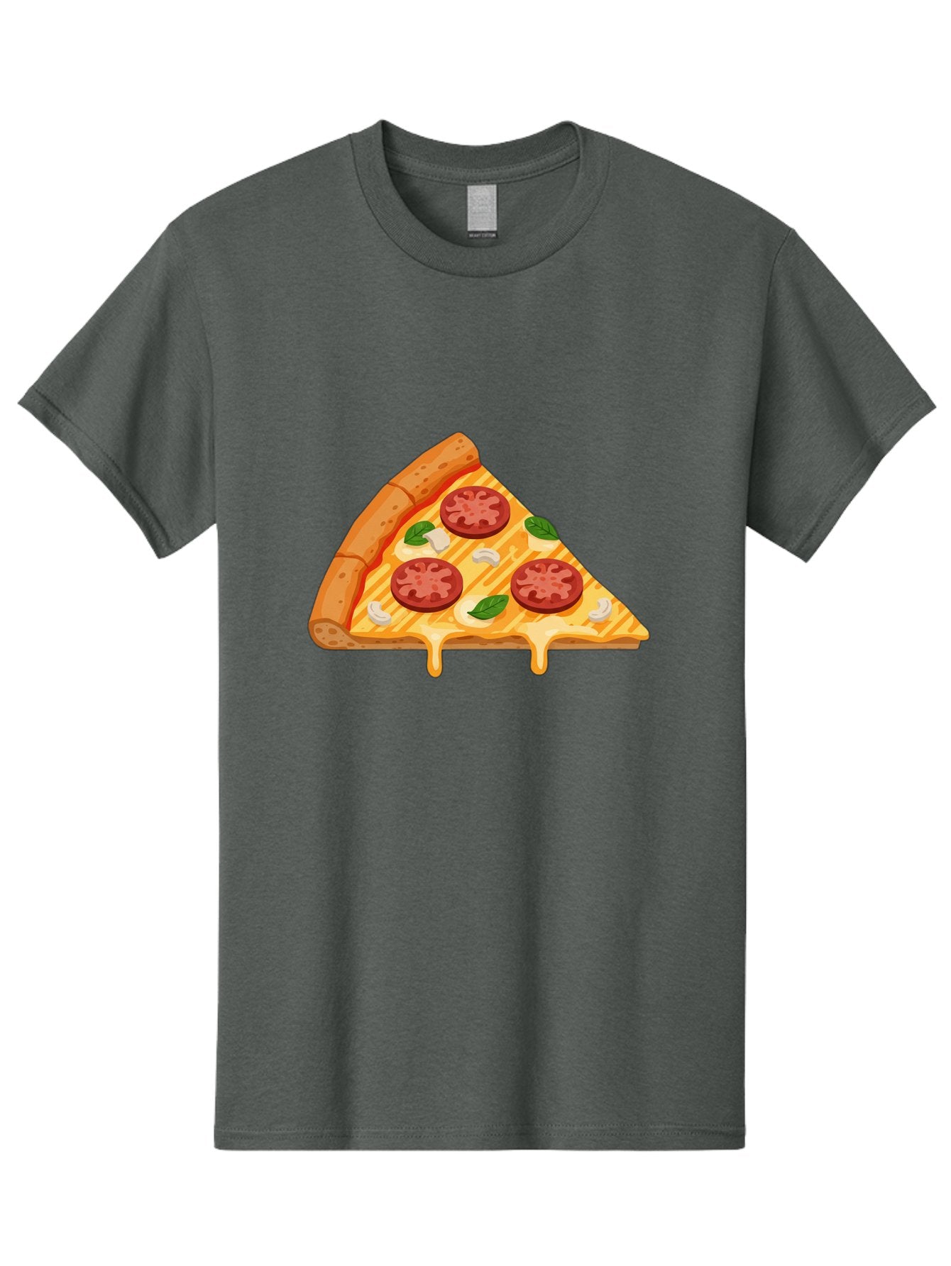 Pizza-Slice-6 Men'S Graphic Tee, 100% Cotton, Comfortable Casual Summer Wear, Machine Washable, Cheesy Pizza Slice, Pepperoni Pizza, Melty Cheese, Garlicky Flavor, Fresh Basil, Italian Cuisine, Savory Delight, Tasty Treat Bac300 7