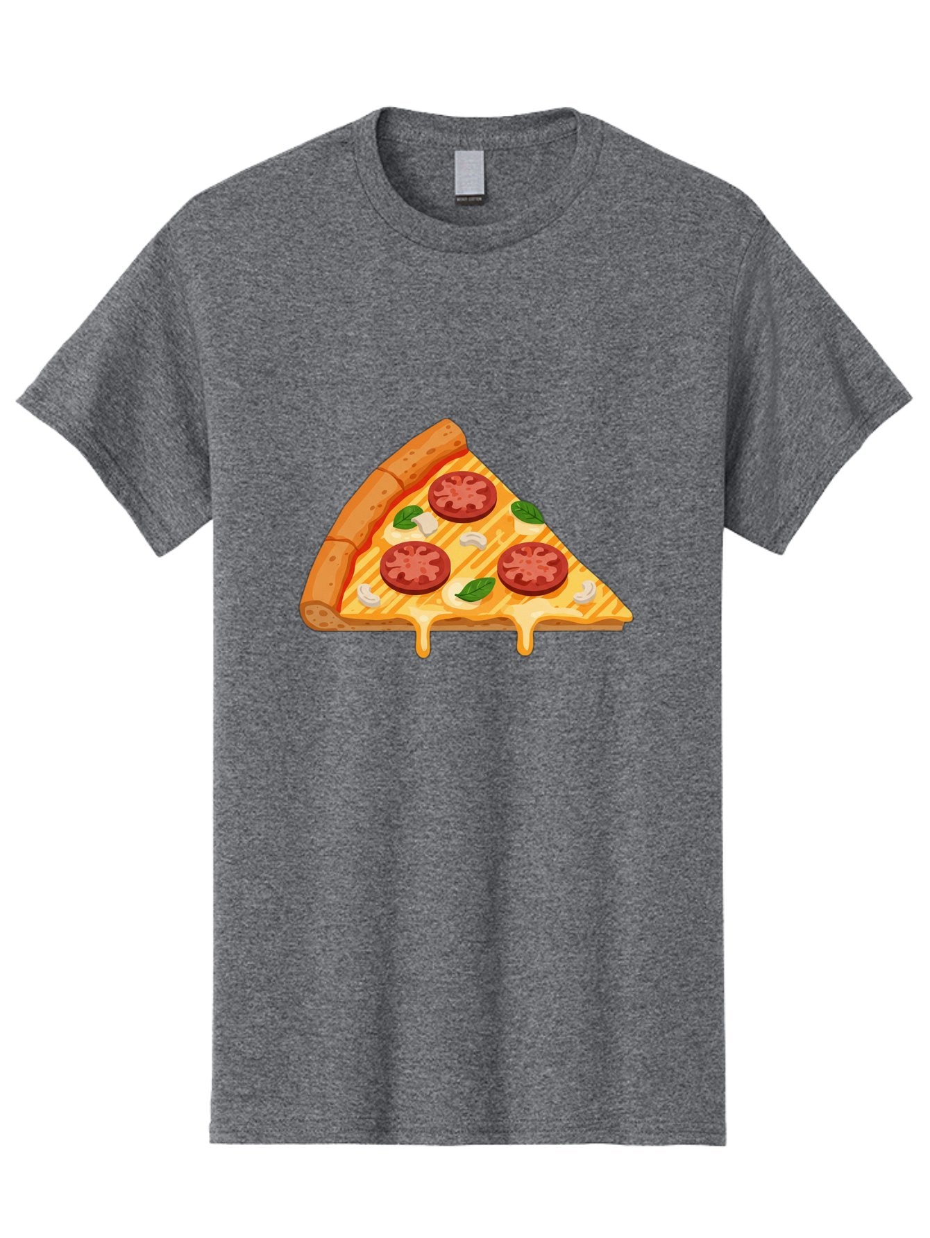 Pizza-Slice-6 Men'S Graphic Tee, 100% Cotton, Comfortable Casual Summer Wear, Machine Washable, Cheesy Pizza Slice, Pepperoni Pizza, Melty Cheese, Garlicky Flavor, Fresh Basil, Italian Cuisine, Savory Delight, Tasty Treat Bac300