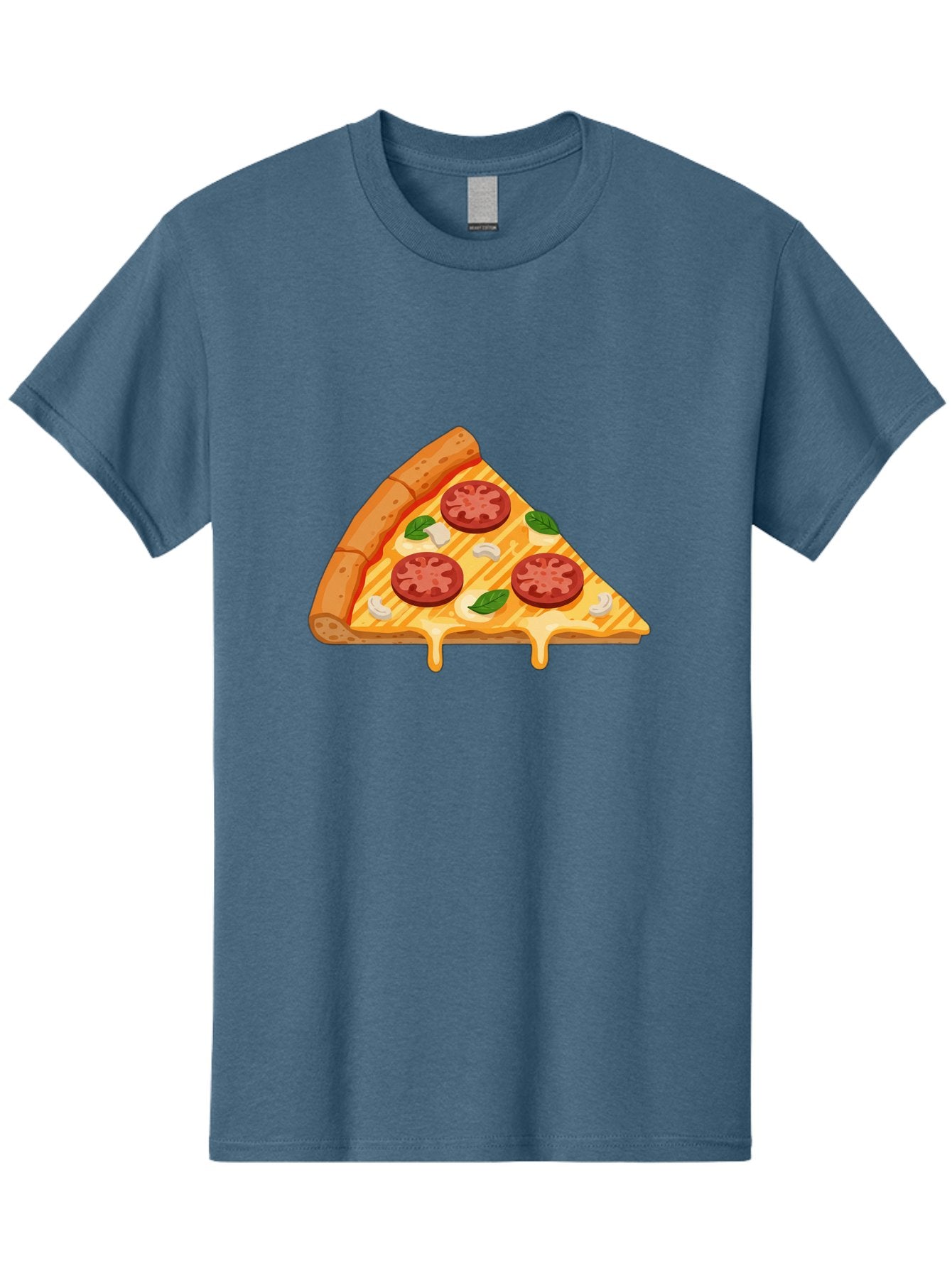 Pizza-Slice-6 Men'S Graphic Tee, 100% Cotton, Comfortable Casual Summer Wear, Machine Washable, Cheesy Pizza Slice, Pepperoni Pizza, Melty Cheese, Garlicky Flavor, Fresh Basil, Italian Cuisine, Savory Delight, Tasty Treat Bac300 11