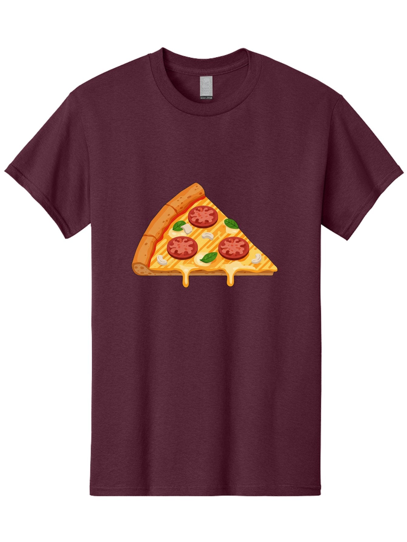 Pizza-Slice-6 Men'S Graphic Tee, 100% Cotton, Comfortable Casual Summer Wear, Machine Washable, Cheesy Pizza Slice, Pepperoni Pizza, Melty Cheese, Garlicky Flavor, Fresh Basil, Italian Cuisine, Savory Delight, Tasty Treat Bac300 12