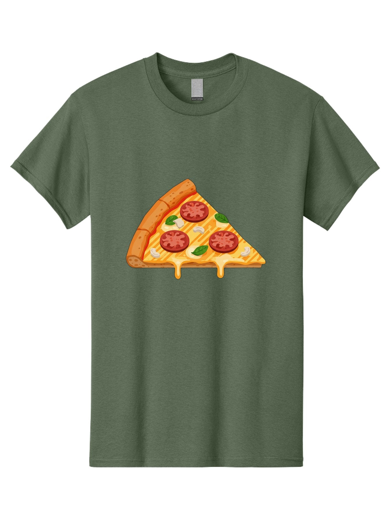 Pizza-Slice-6 Men'S Graphic Tee, 100% Cotton, Comfortable Casual Summer Wear, Machine Washable, Cheesy Pizza Slice, Pepperoni Pizza, Melty Cheese, Garlicky Flavor, Fresh Basil, Italian Cuisine, Savory Delight, Tasty Treat Bac300 10