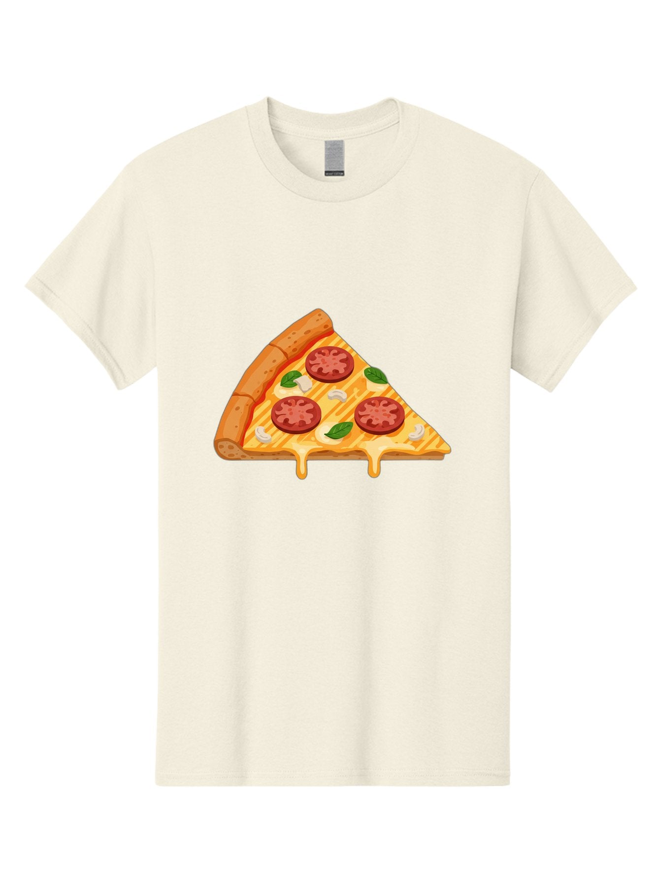 Pizza-Slice-6 Men'S Graphic Tee, 100% Cotton, Comfortable Casual Summer Wear, Machine Washable, Cheesy Pizza Slice, Pepperoni Pizza, Melty Cheese, Garlicky Flavor, Fresh Basil, Italian Cuisine, Savory Delight, Tasty Treat Bac300 6