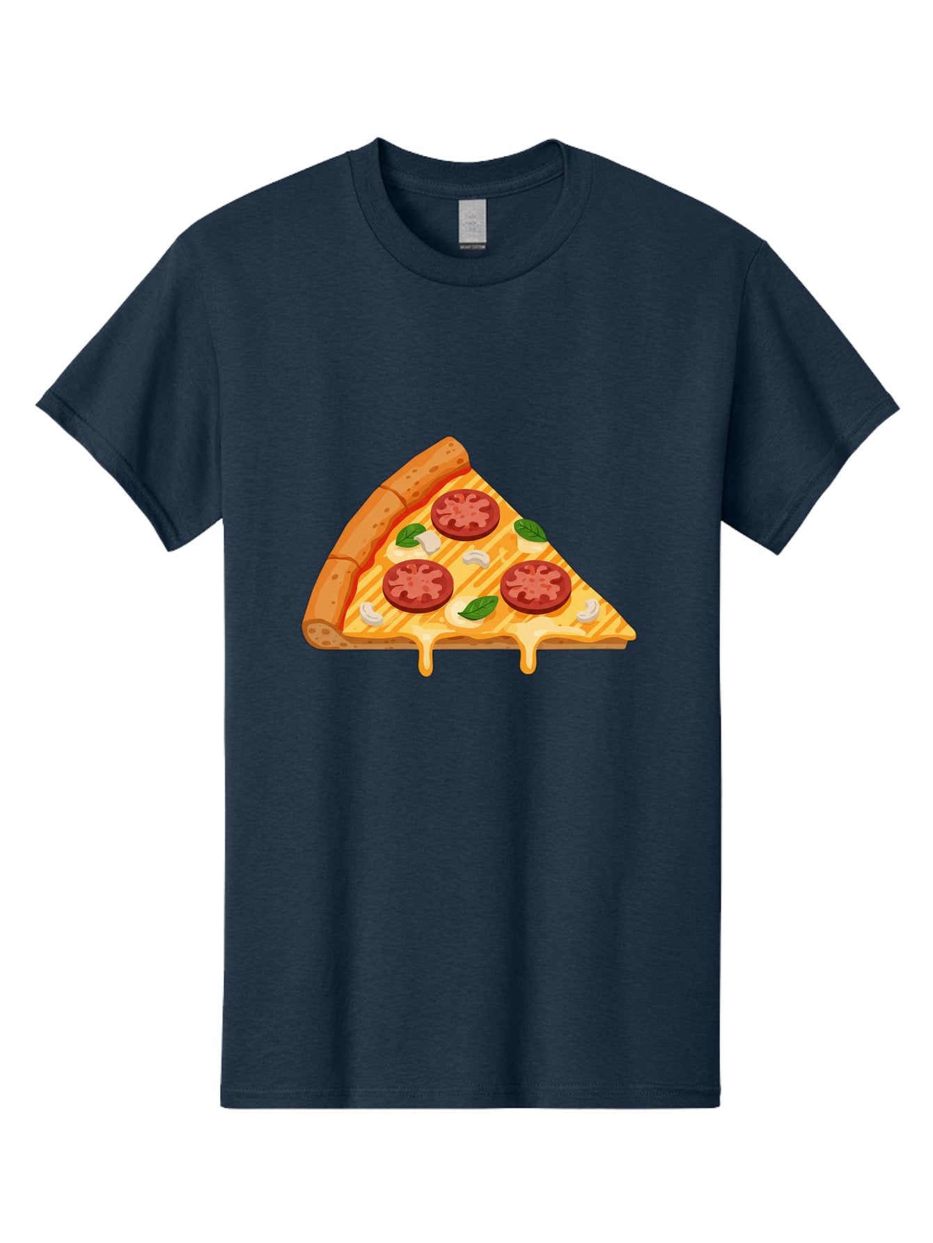 Pizza-Slice-6 Men'S Graphic Tee, 100% Cotton, Comfortable Casual Summer Wear, Machine Washable, Cheesy Pizza Slice, Pepperoni Pizza, Melty Cheese, Garlicky Flavor, Fresh Basil, Italian Cuisine, Savory Delight, Tasty Treat Bac300 13