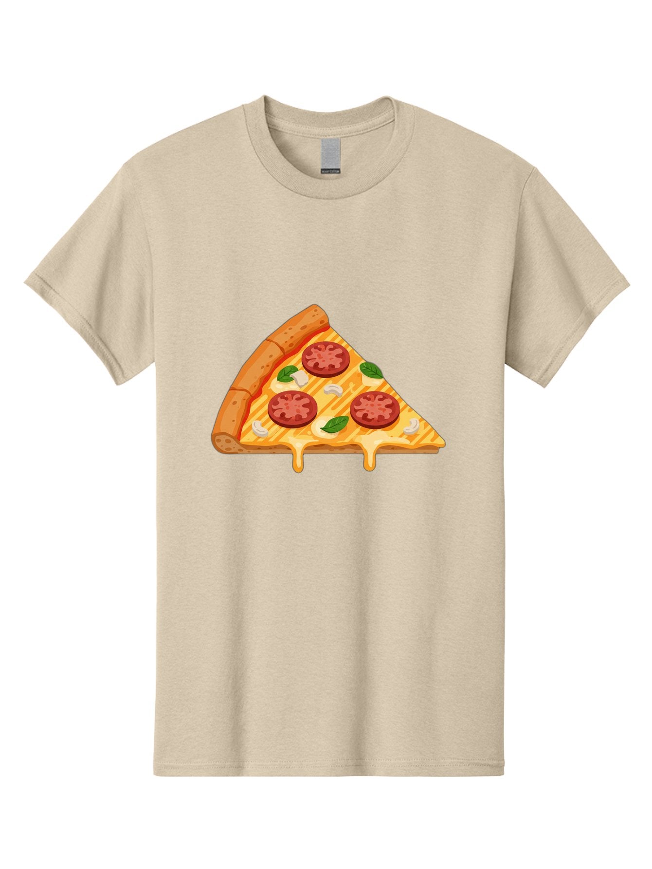Pizza-Slice-6 Men'S Graphic Tee, 100% Cotton, Comfortable Casual Summer Wear, Machine Washable, Cheesy Pizza Slice, Pepperoni Pizza, Melty Cheese, Garlicky Flavor, Fresh Basil, Italian Cuisine, Savory Delight, Tasty Treat Bac300 4