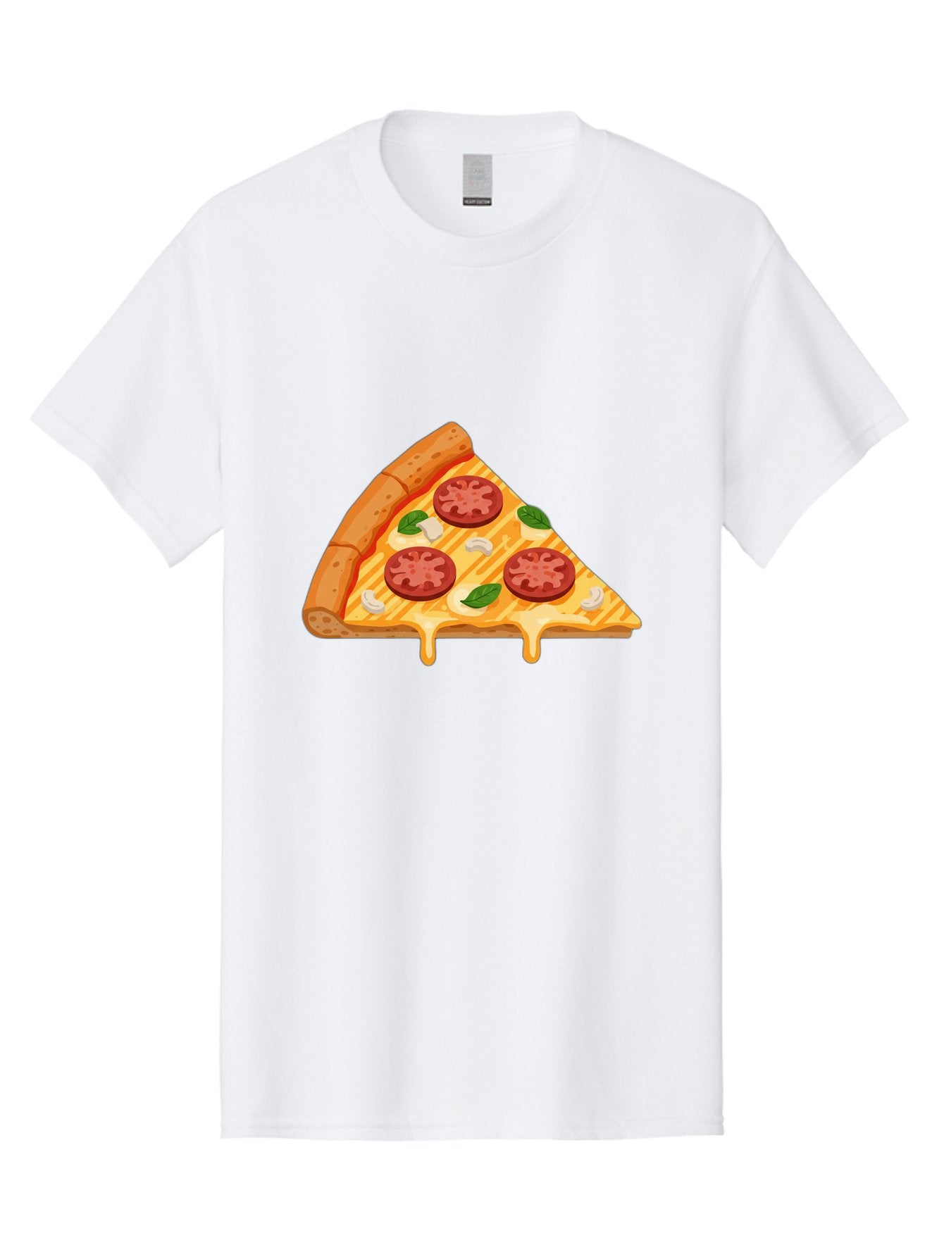 Pizza-Slice-6 Men'S Graphic Tee, 100% Cotton, Comfortable Casual Summer Wear, Machine Washable, Cheesy Pizza Slice, Pepperoni Pizza, Melty Cheese, Garlicky Flavor, Fresh Basil, Italian Cuisine, Savory Delight, Tasty Treat Bac300 15
