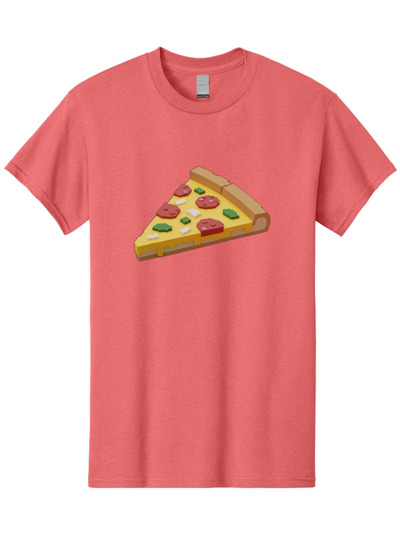 Pizza-Slice-7 Men'S Graphic Tee, 100% Cotton, Comfortable Casual Summer Wear, Machine Washable, 3D Pizza Slice, Cartoon-Style, Pepperoni, Green Peppers, Cheese, Crispy Crust, Tasty Toppings, Digital Art Bac301 9