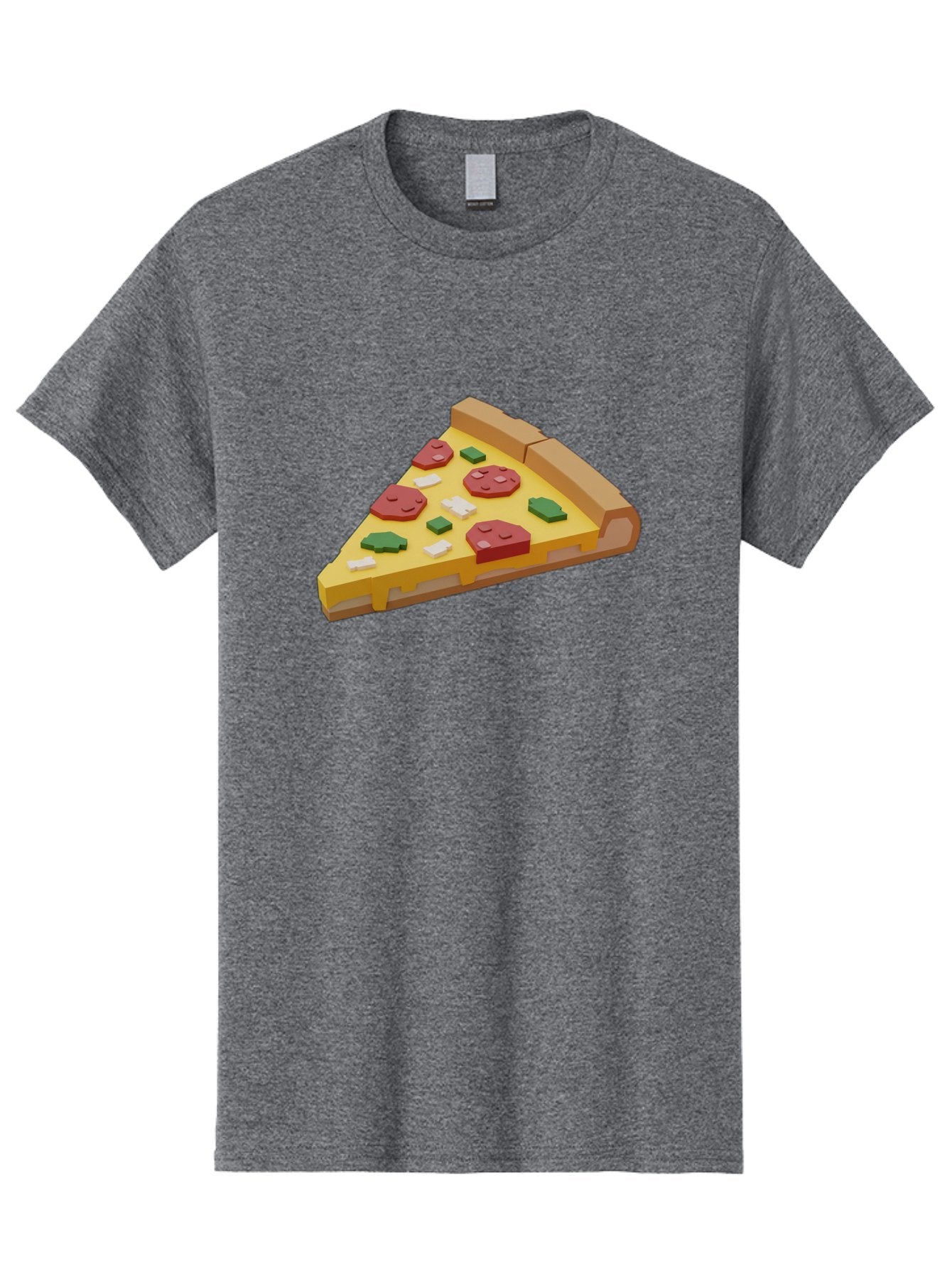 Pizza-Slice-7 Men'S Graphic Tee, 100% Cotton, Comfortable Casual Summer Wear, Machine Washable, 3D Pizza Slice, Cartoon-Style, Pepperoni, Green Peppers, Cheese, Crispy Crust, Tasty Toppings, Digital Art Bac301 3