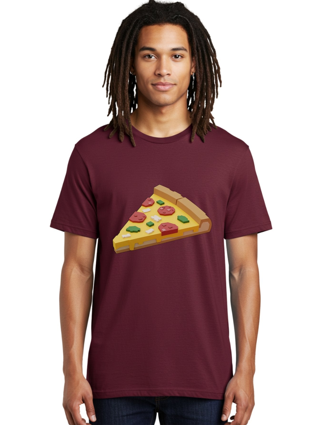 Pizza-Slice-7 Men'S Graphic Tee, 100% Cotton, Comfortable Casual Summer Wear, Machine Washable, 3D Pizza Slice, Cartoon-Style, Pepperoni, Green Peppers, Cheese, Crispy Crust, Tasty Toppings, Digital Art Bac301 17