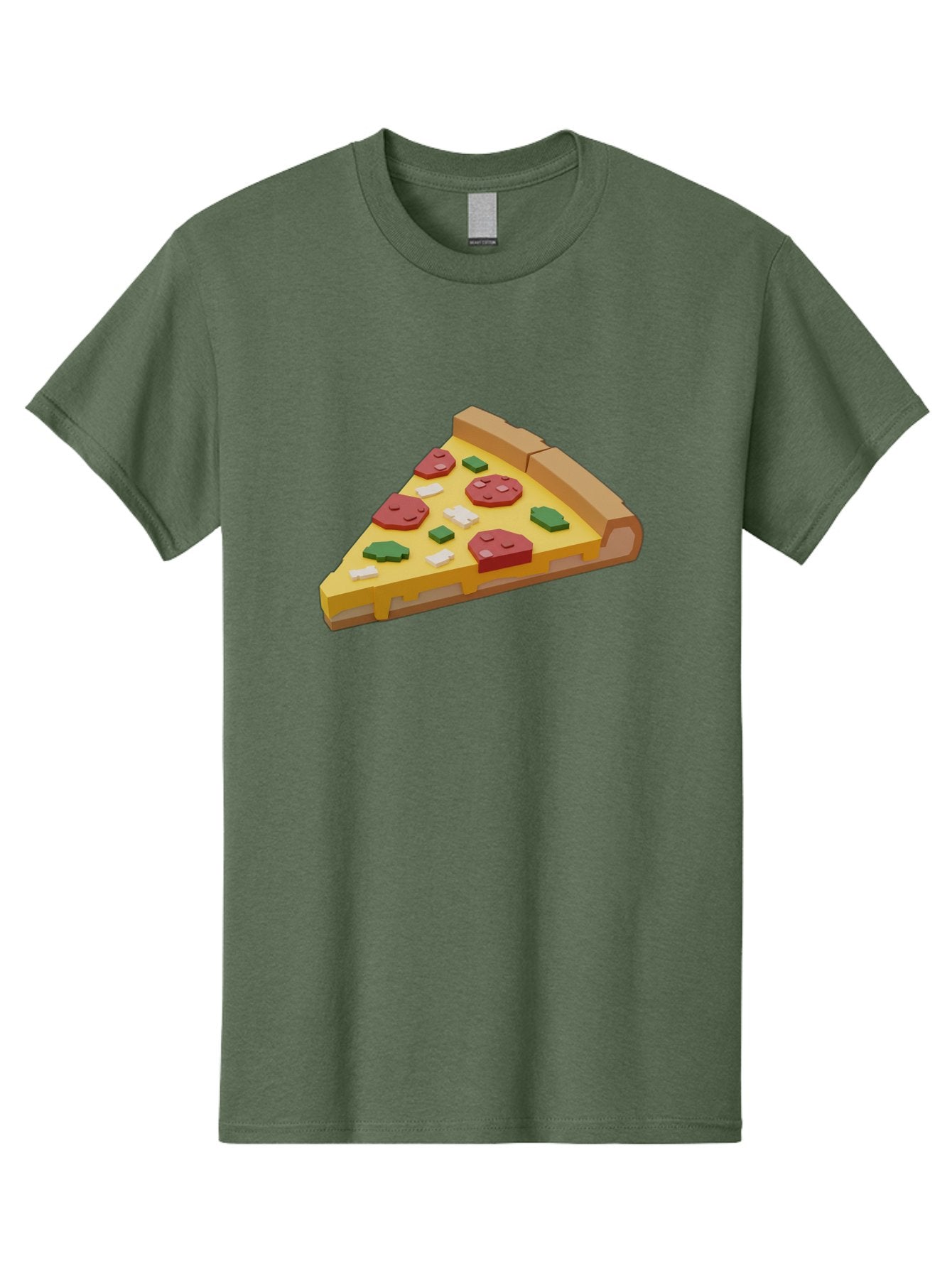 Pizza-Slice-7 Men'S Graphic Tee, 100% Cotton, Comfortable Casual Summer Wear, Machine Washable, 3D Pizza Slice, Cartoon-Style, Pepperoni, Green Peppers, Cheese, Crispy Crust, Tasty Toppings, Digital Art Bac301 13