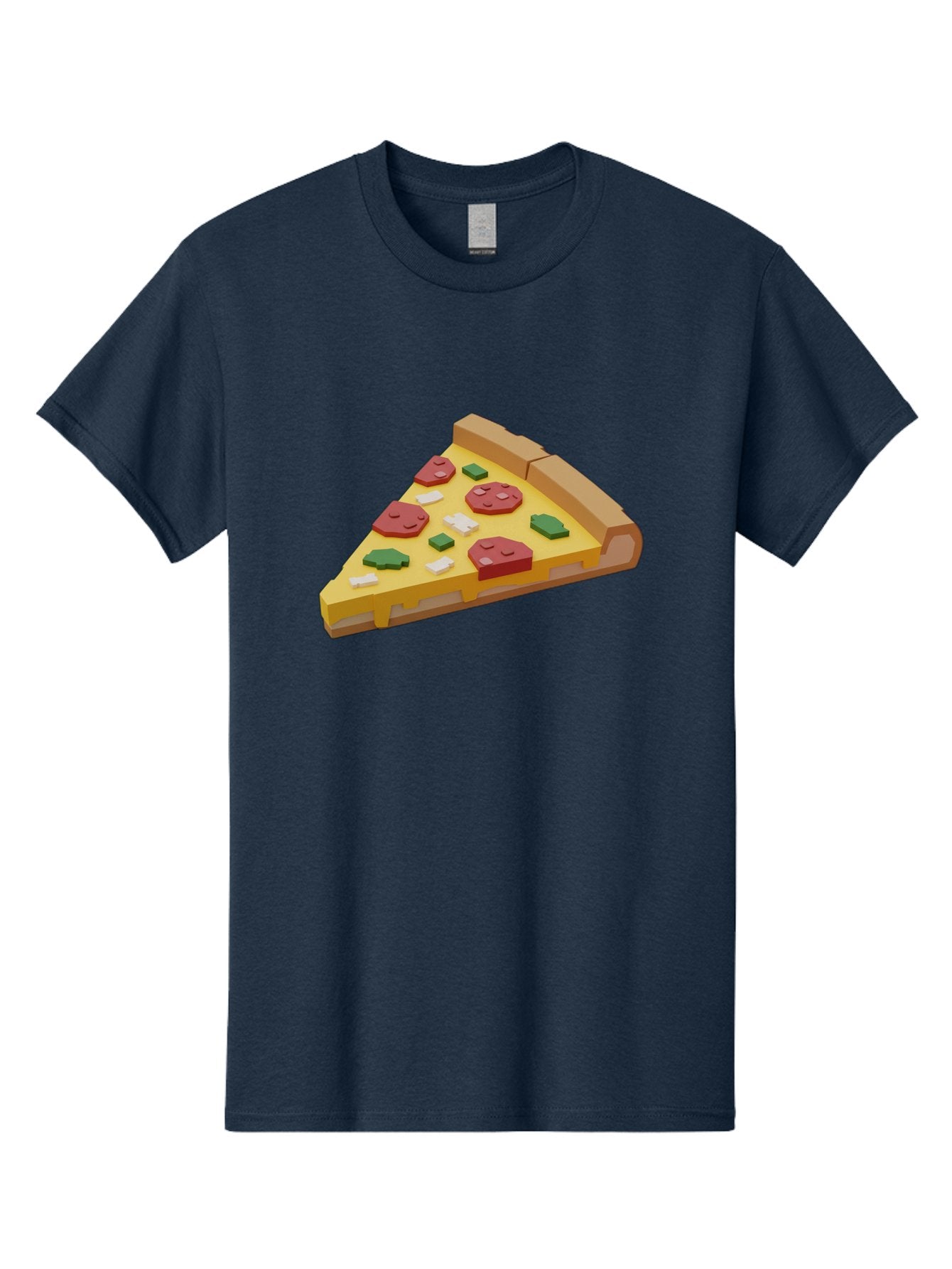 Pizza-Slice-7 Men'S Graphic Tee, 100% Cotton, Comfortable Casual Summer Wear, Machine Washable, 3D Pizza Slice, Cartoon-Style, Pepperoni, Green Peppers, Cheese, Crispy Crust, Tasty Toppings, Digital Art Bac301 12