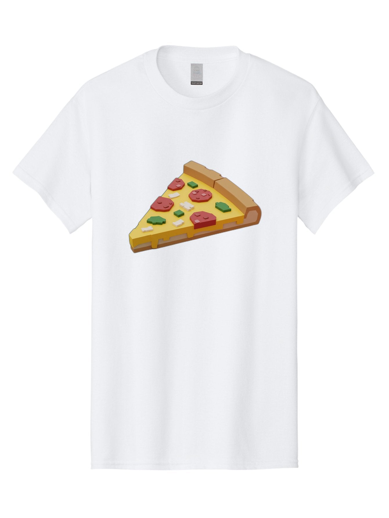 Pizza-Slice-7 Men'S Graphic Tee, 100% Cotton, Comfortable Casual Summer Wear, Machine Washable, 3D Pizza Slice, Cartoon-Style, Pepperoni, Green Peppers, Cheese, Crispy Crust, Tasty Toppings, Digital Art Bac301 6