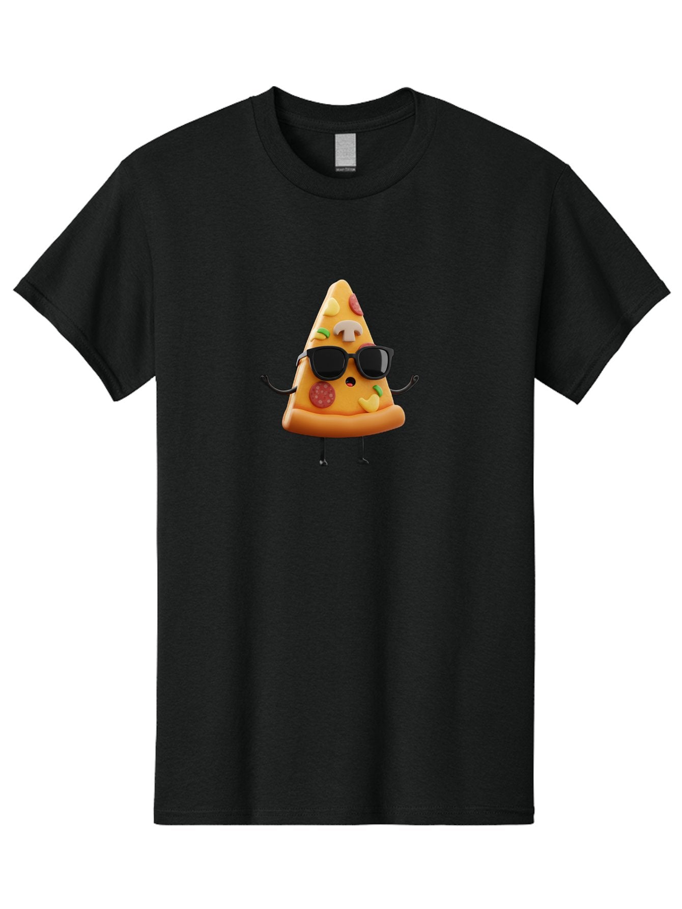 Pizza-Slice-8 Men'S Graphic Tee, 100% Cotton, Comfortable Casual Summer Wear, Machine Washable, Cool Pizza Slice, Cartoon Character, Sunglasses, Pepperoni, Mushrooms, Cheese, Fun, Quirky, Playful, Funny Character, 3D Illustration, Food Mascot, Bac302 15
